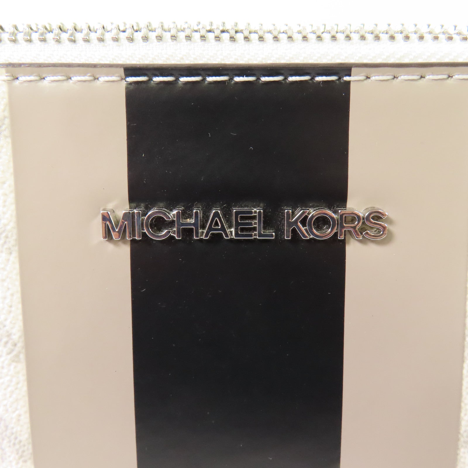 Michael Kors SHW Chain Shoulder Bag 38TOCIJC3V PVC Coated Canvas White