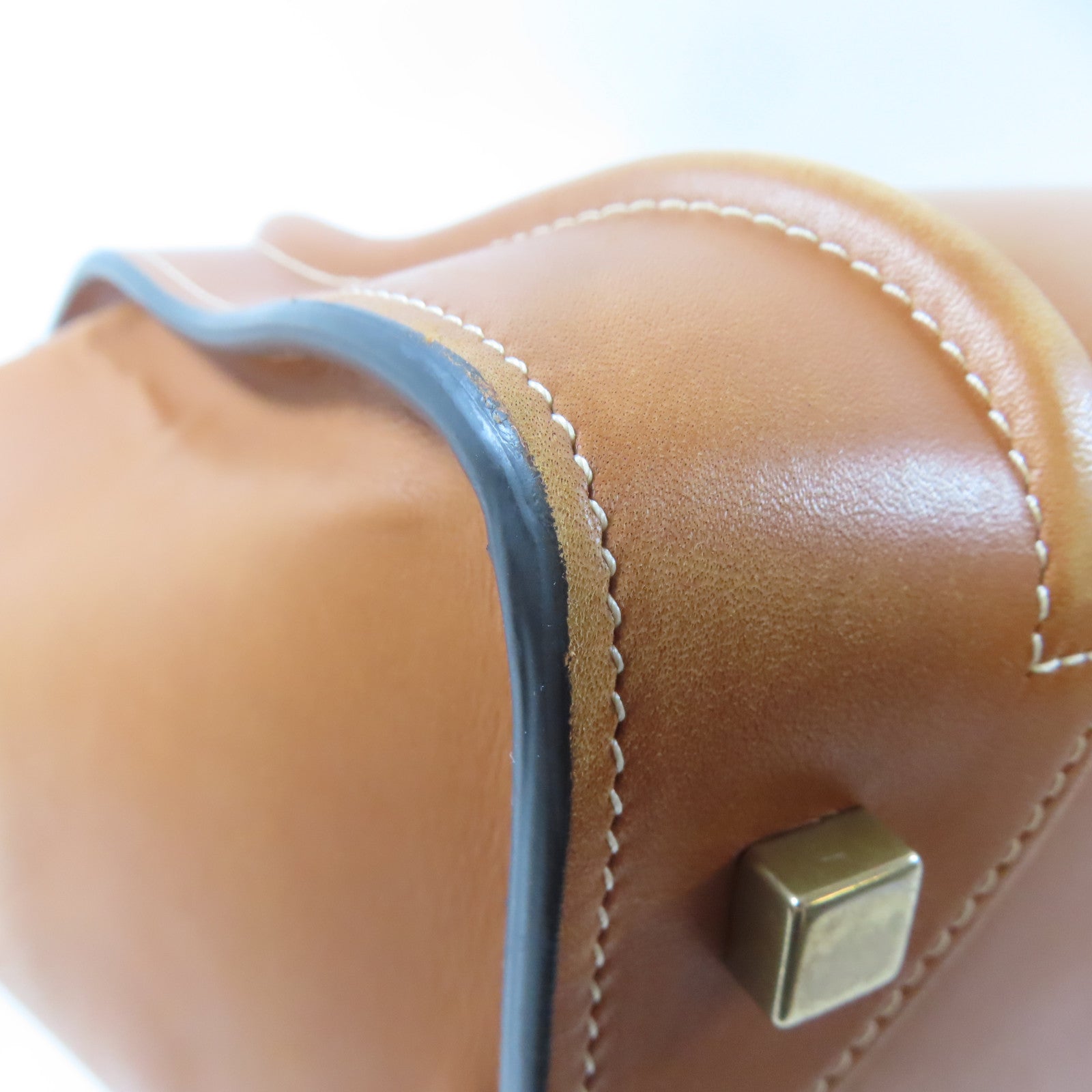 CELINE 牛皮皮革Luggage金扣手挽袋啡色