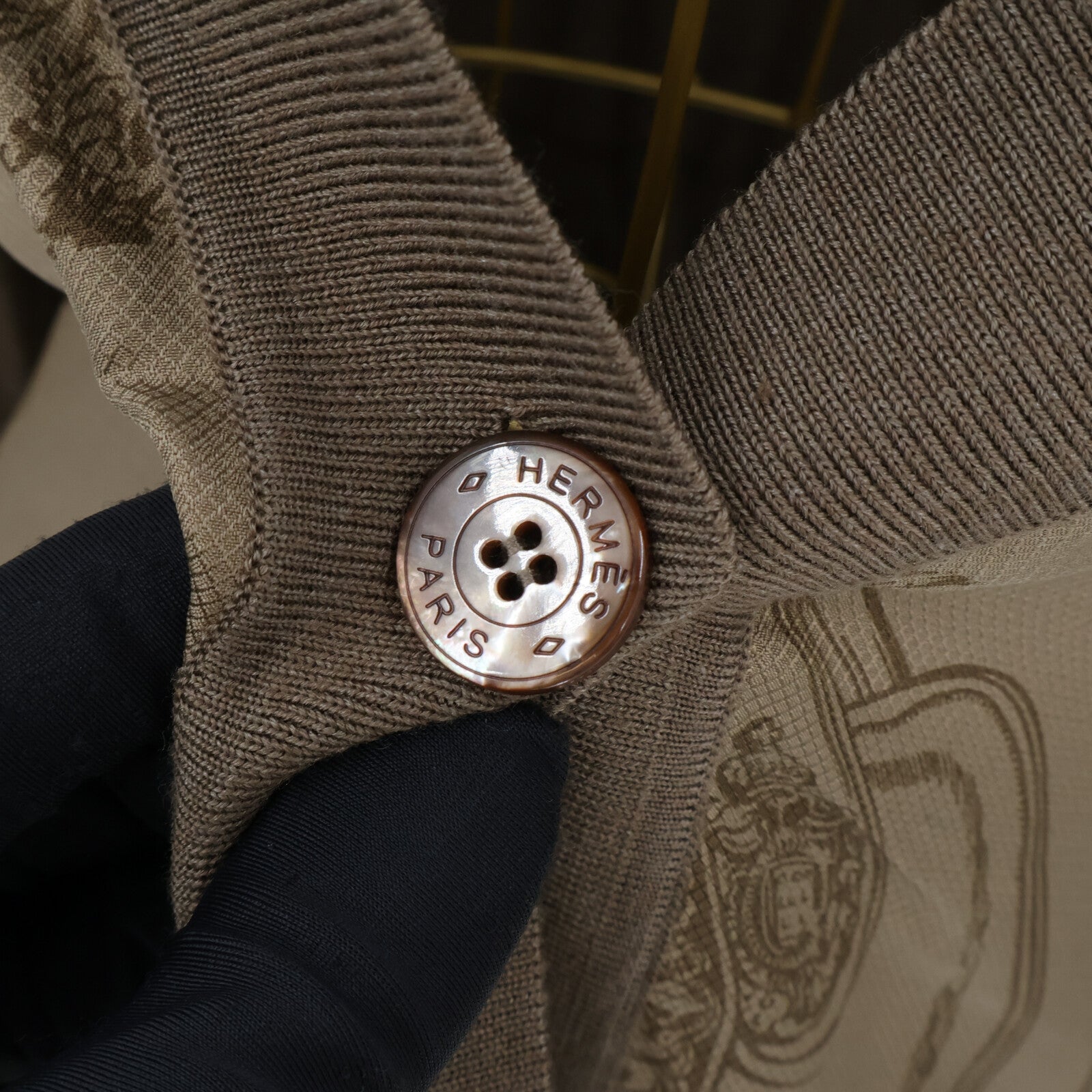 HERMES Long-Sleeve Twillaine Cardigan針織