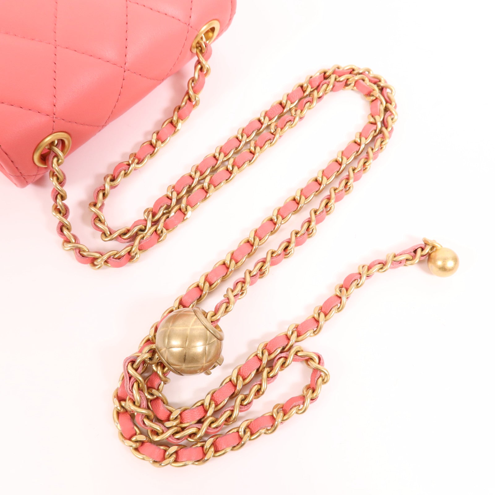 CHANEL 羊皮皮革Shoulder Bag金扣鏈帶肩背袋