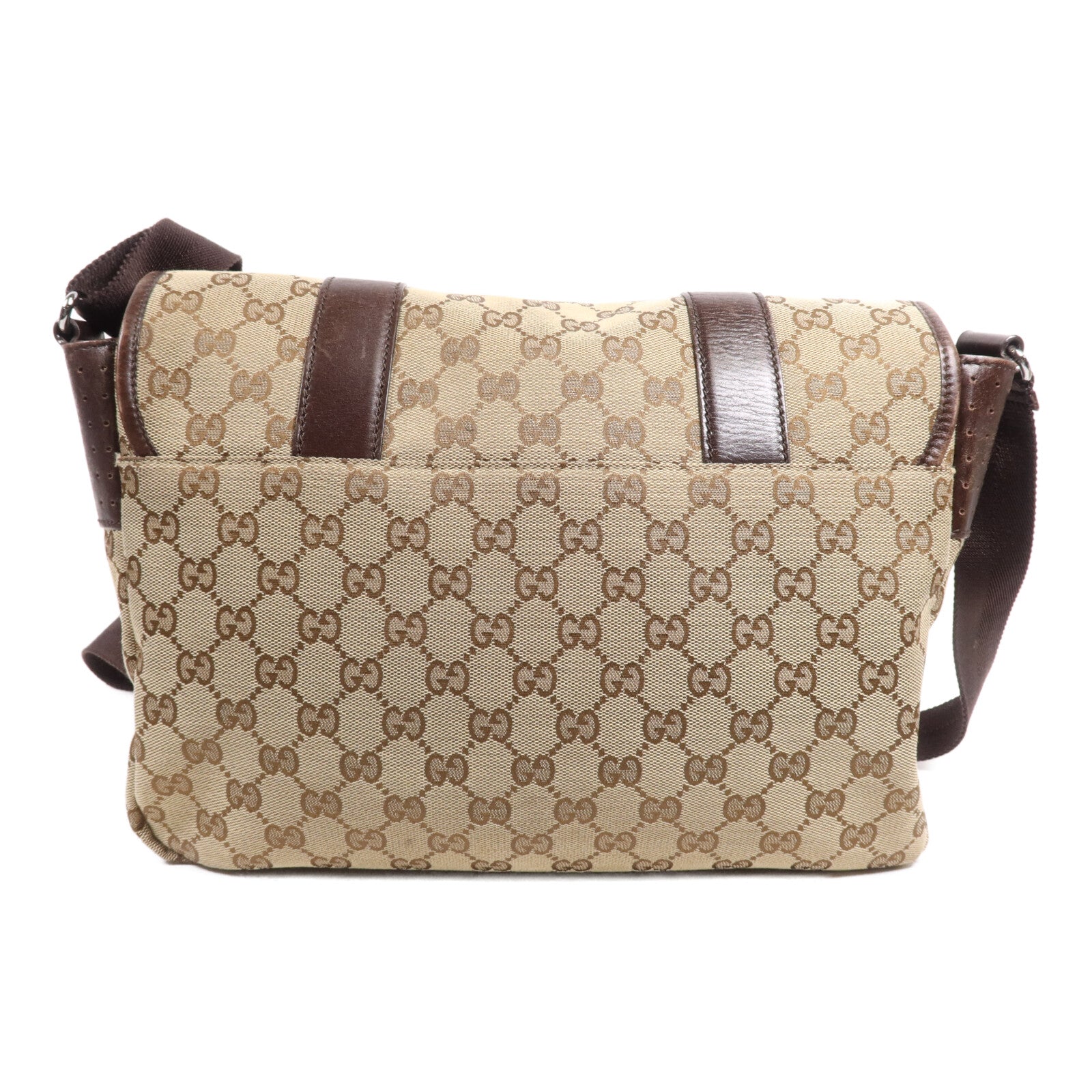 GUCCI 帆布Cross Carry Bag銀扣肩背袋
