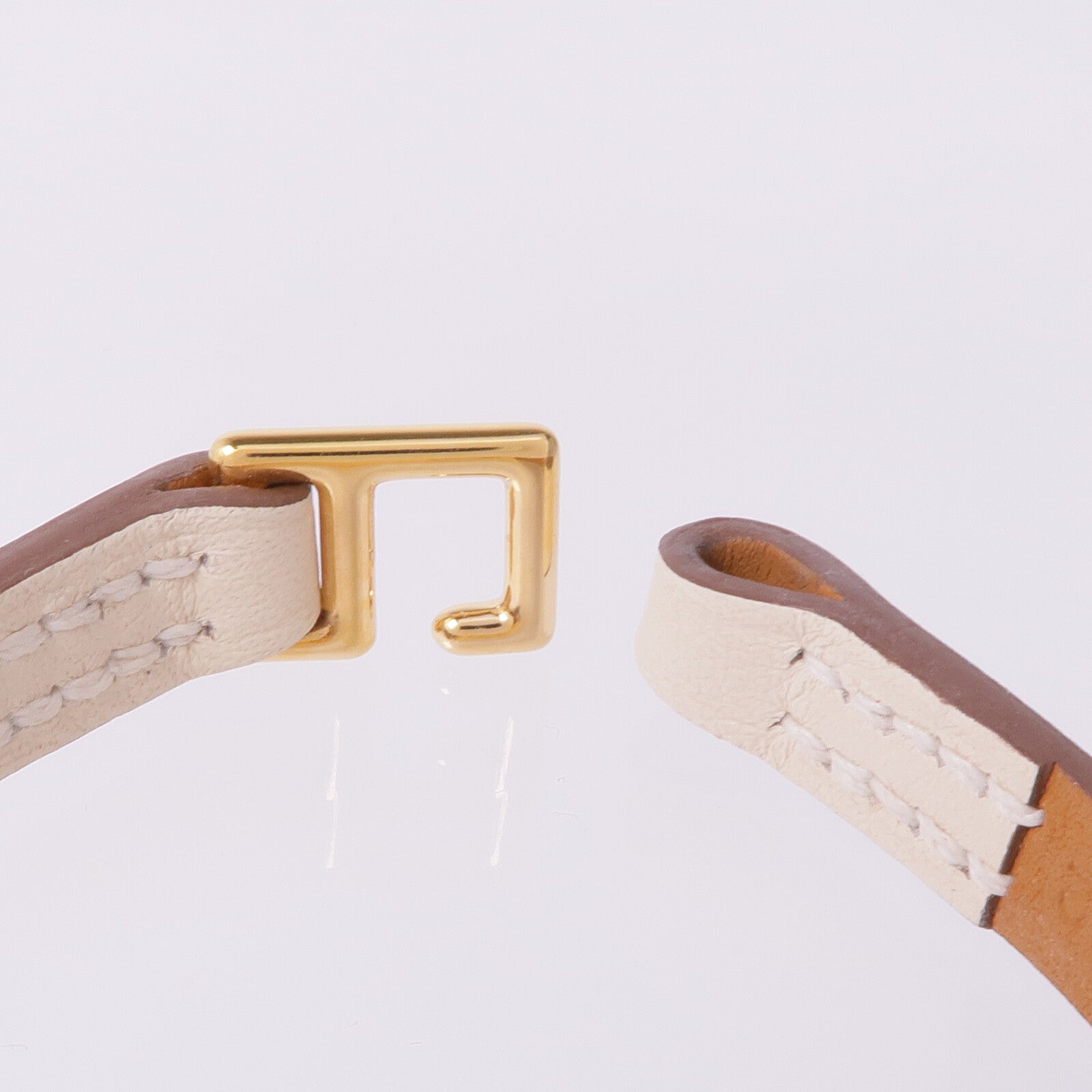 HERMES Swift皮革Rivale Mini Bracelet金扣手帶