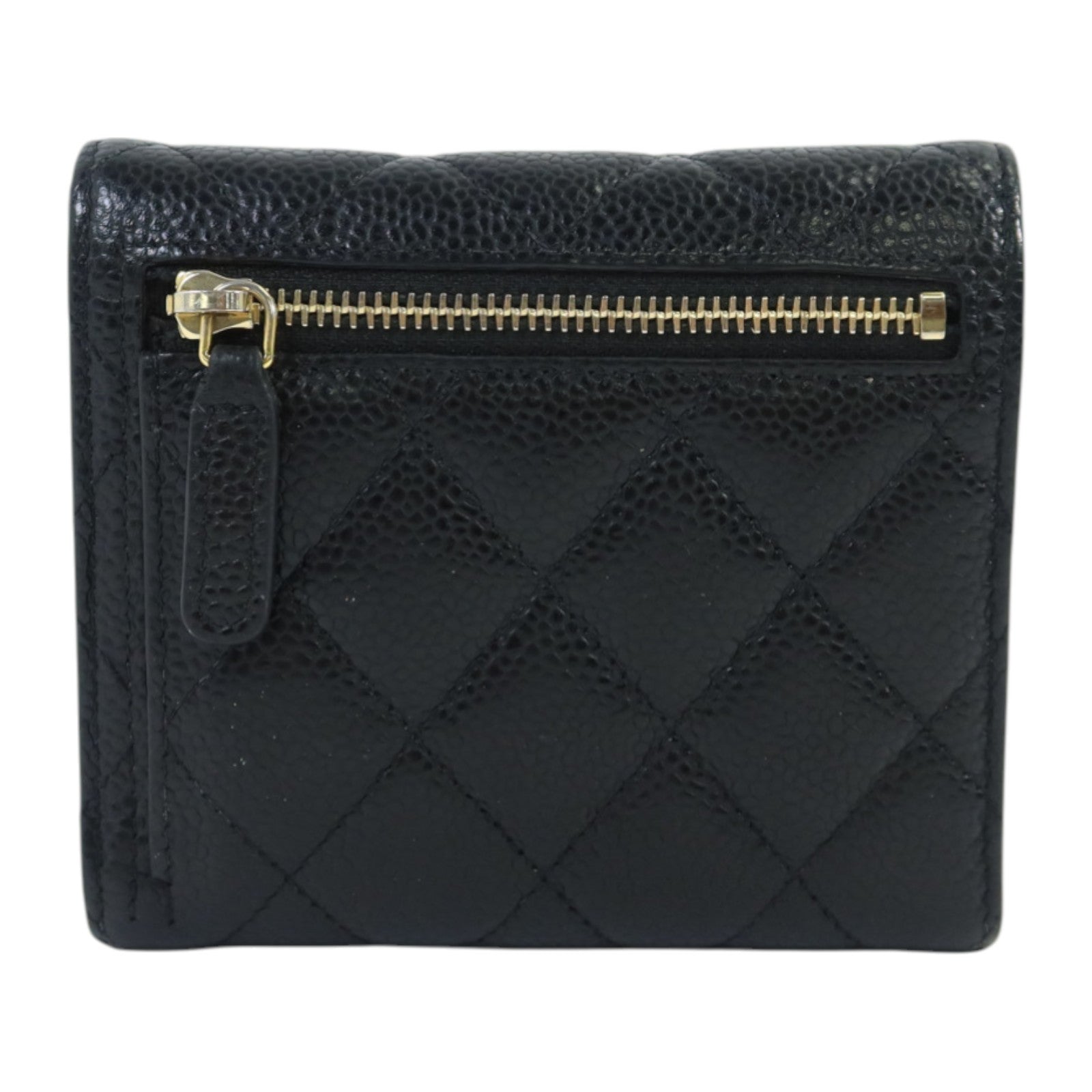 CHANEL 牛皮皮革Classic Flag Wallet金扣錢包