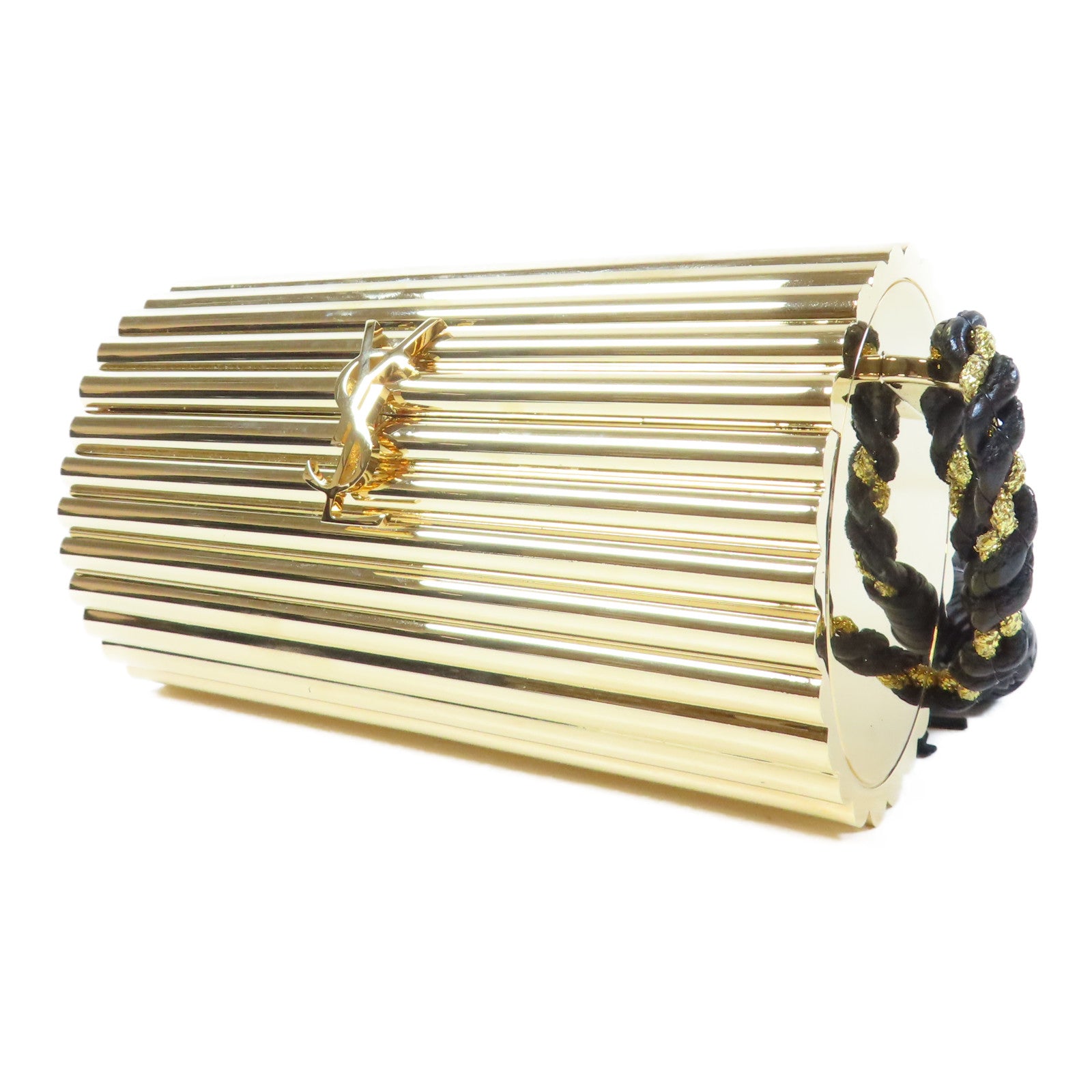 SAINT LAURENT Acrylic Ribbed Box Bag Vanity Bag 肩背袋金色
