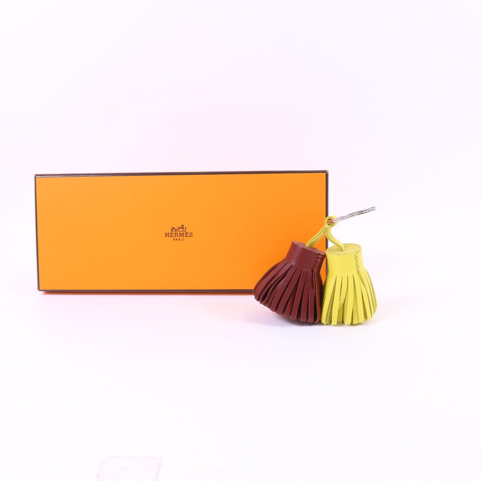 HERMES Swift皮革Carmen Key Ring銀扣鑰匙圈