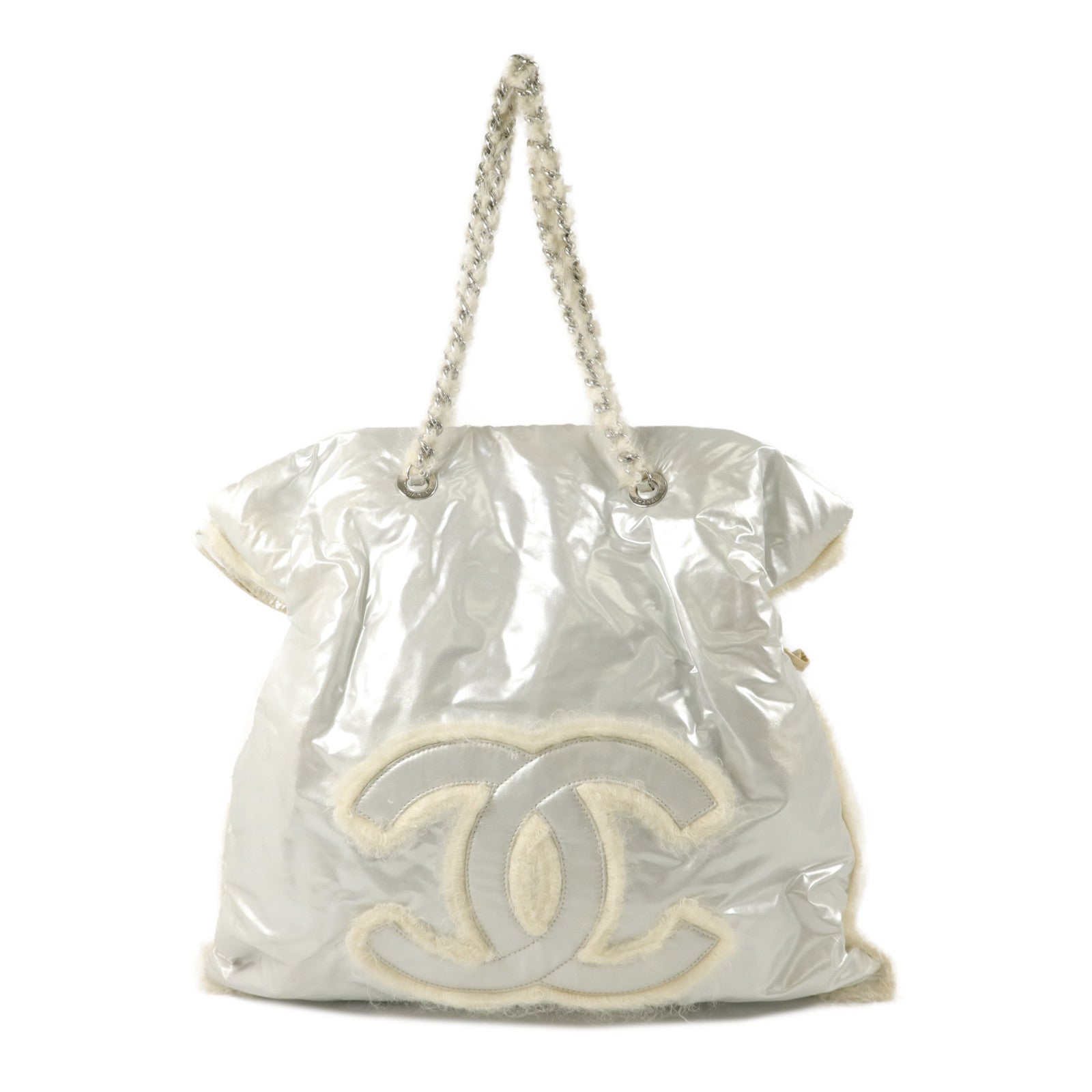 CHANEL Vinyl/Mohair CC Bonbons Tote手挽袋
