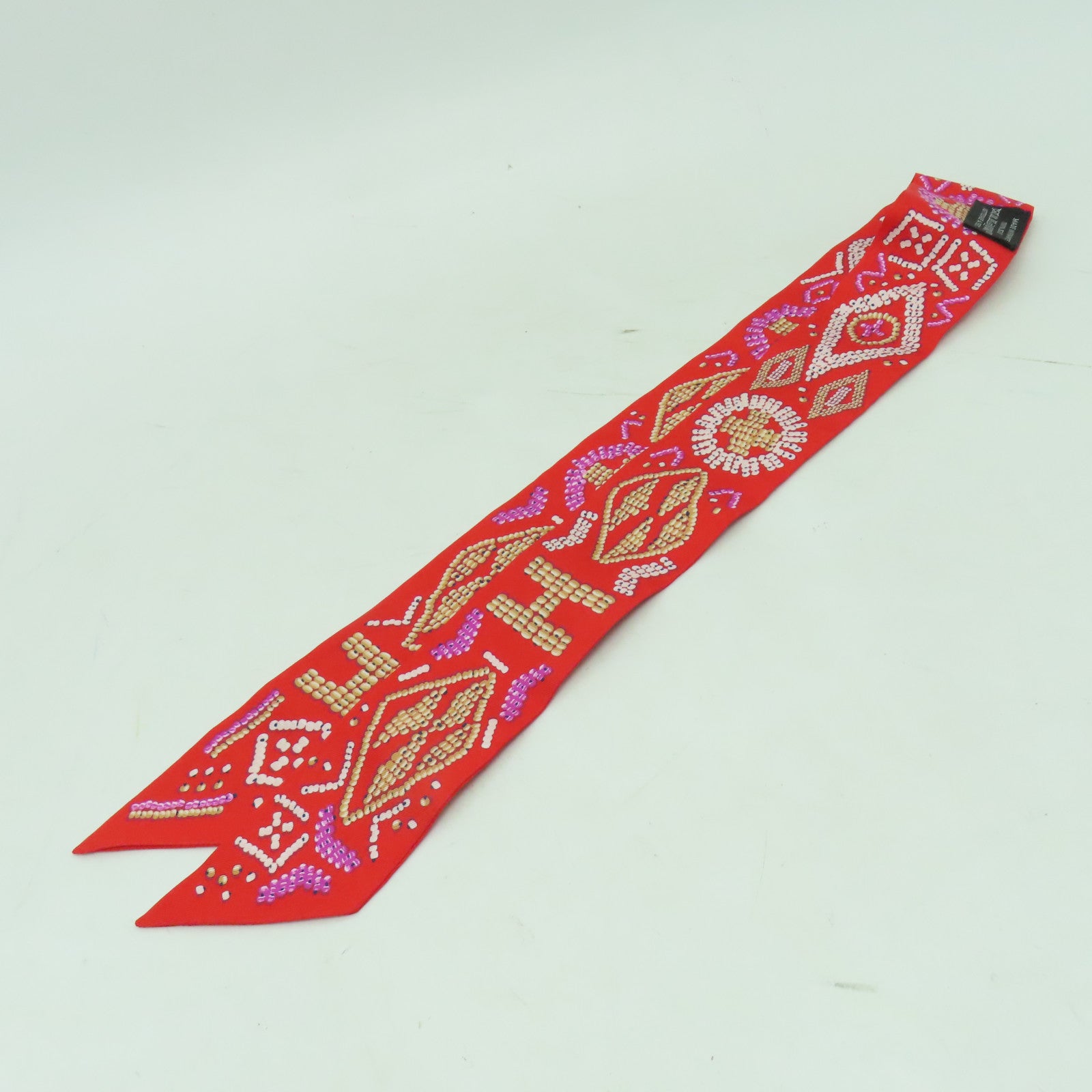 HERMES 【激減優惠】絲質Twilly絲巾紅色