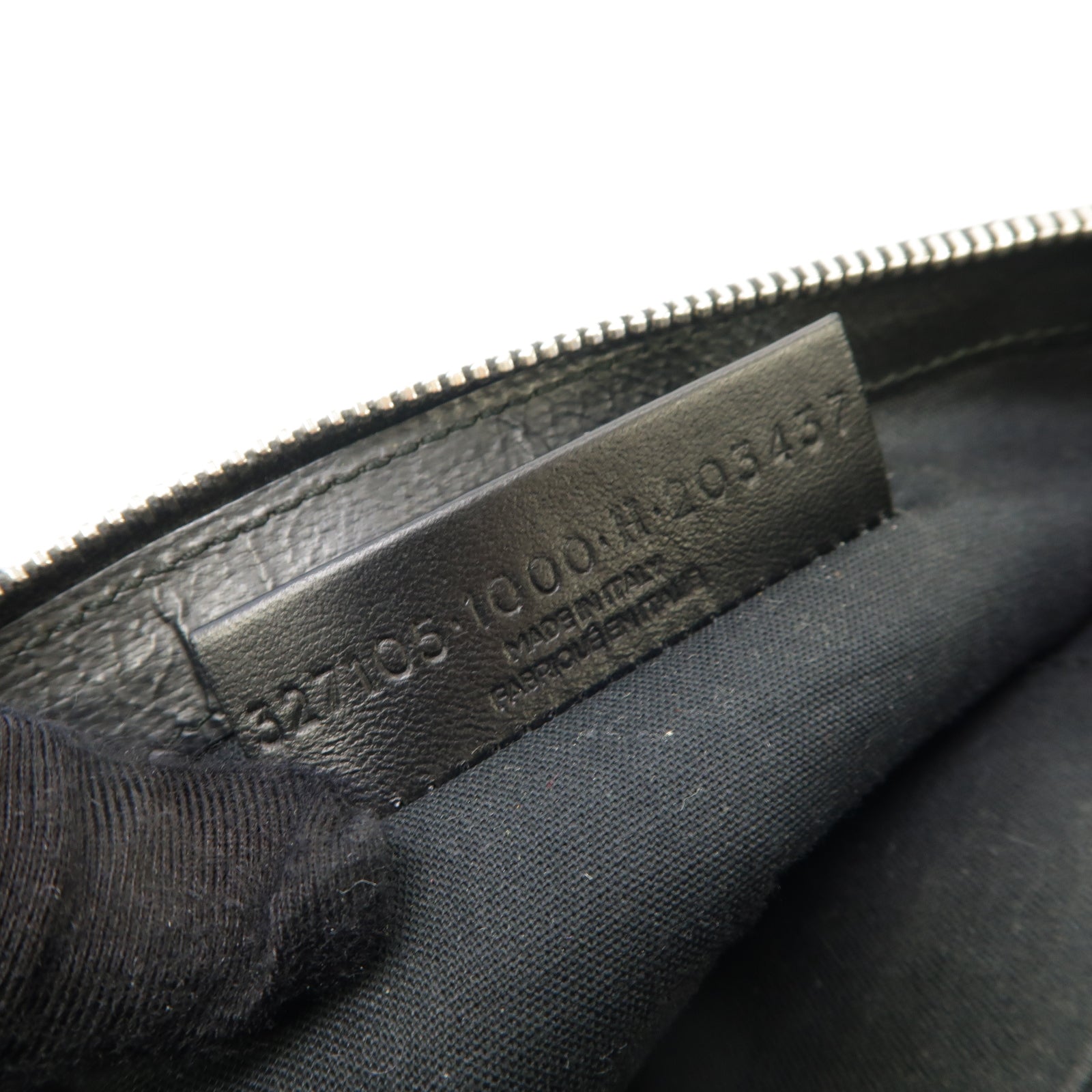 BALENCIAGA 牛皮皮革Clutch Bag銀扣手拿包黒色