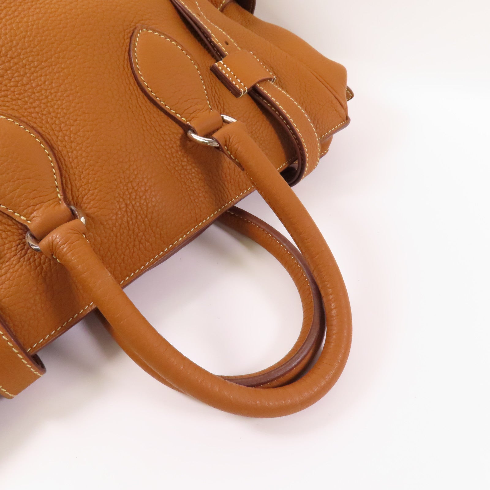 HERMES Clemence皮革Pursangle 31銀扣手挽袋Gold