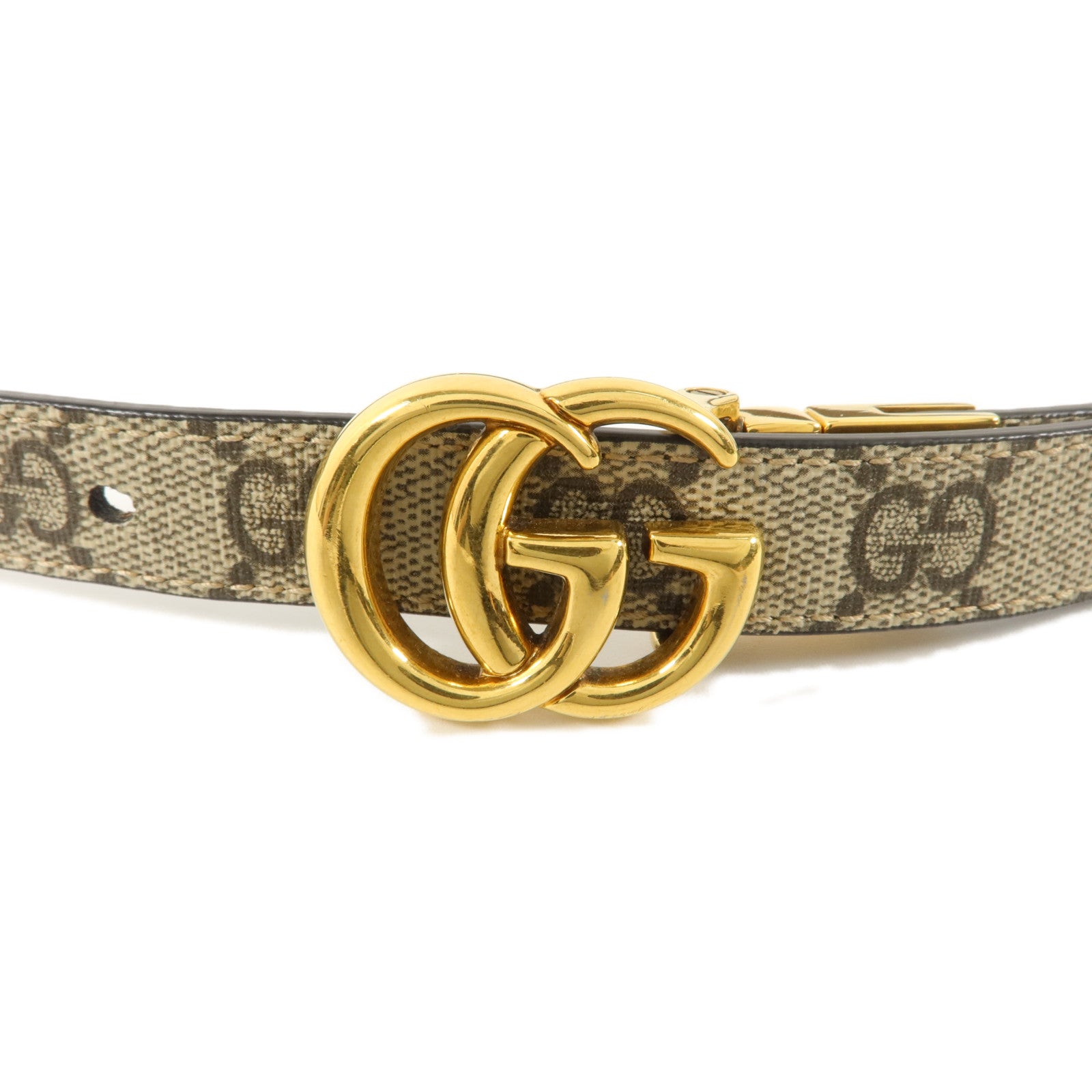 GUCCI 塗層帆布GG Marmont Reversible Belt 80cm皮帶