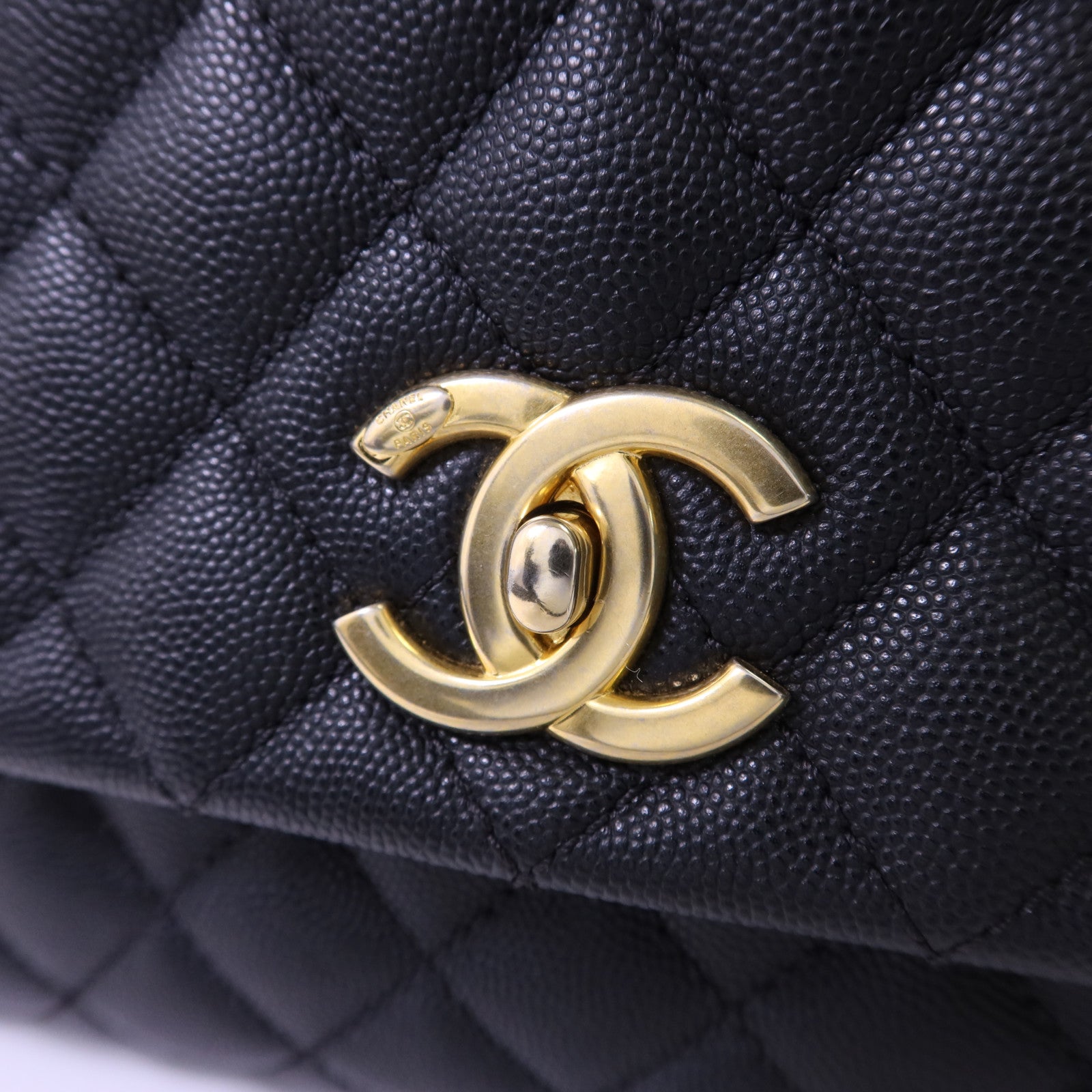 CHANEL 【激減優惠】蜥蝪皮革/牛皮皮革CoCo Handle Medium金扣手挽肩背兩用袋