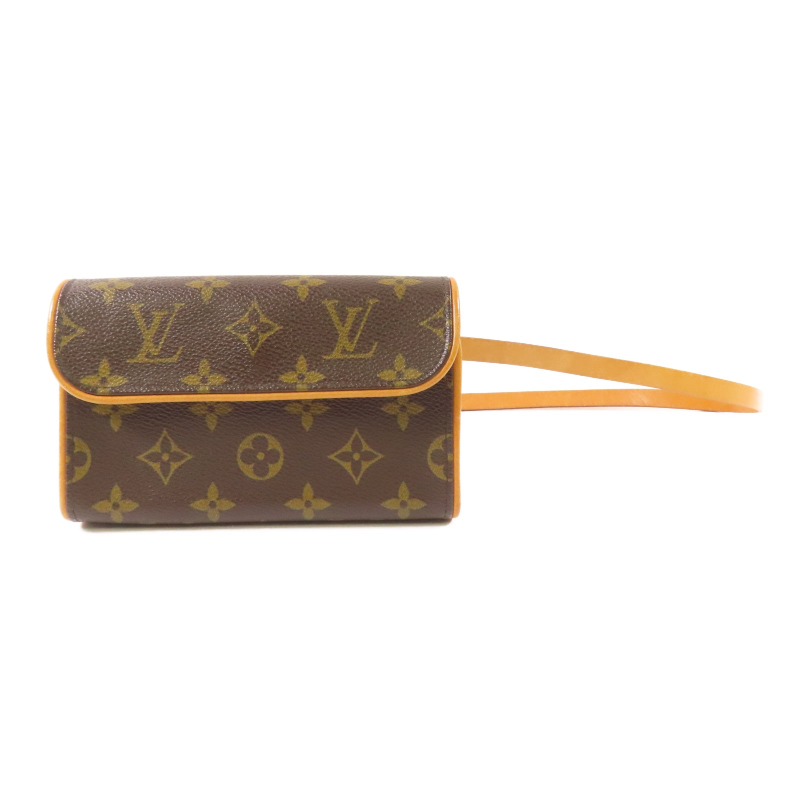 LOUIS VUITTON Monogram Pochette Florentine XS金扣腰包棕色