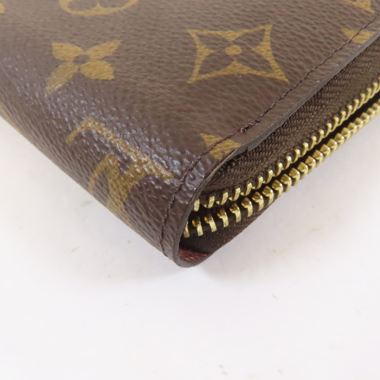 LOUIS VUITTON Monogram Zipper Long Wallet金扣長錢包啡色