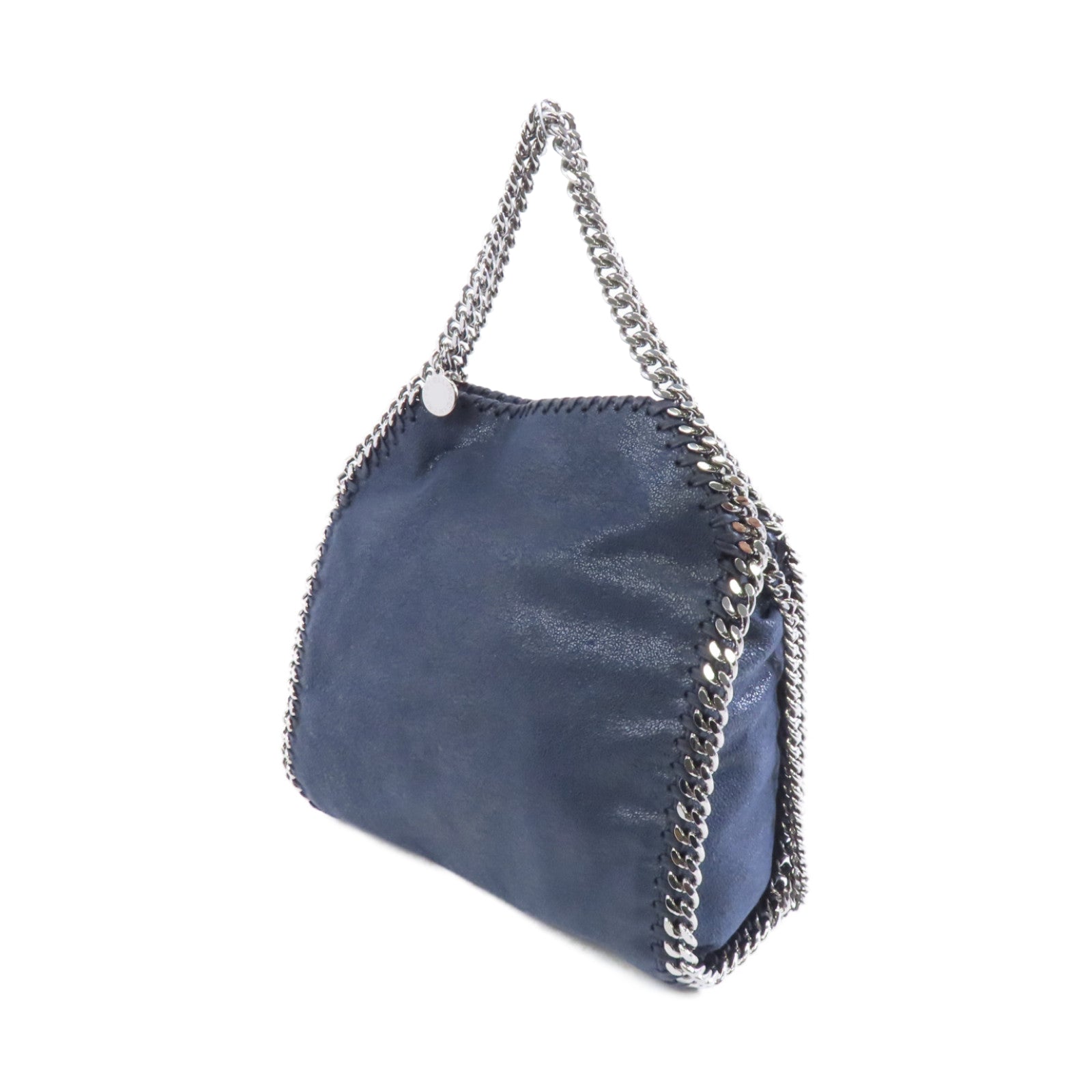 Stella McCartney 聚酯纖維2way Shoulder Bag銀扣手挽肩背兩用袋深藍色