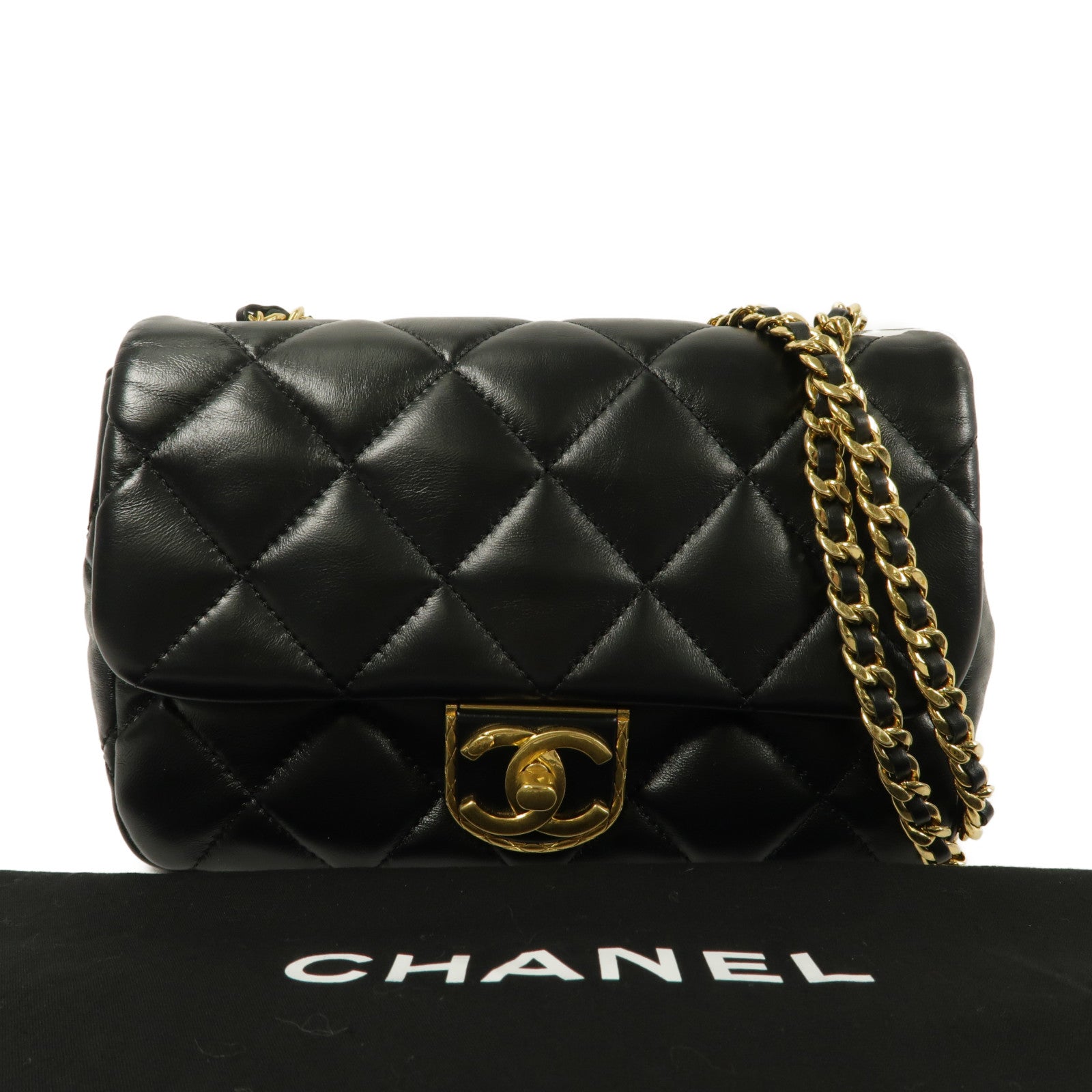 CHANEL 羊皮皮革Chain Shoulder鏈帶肩背袋