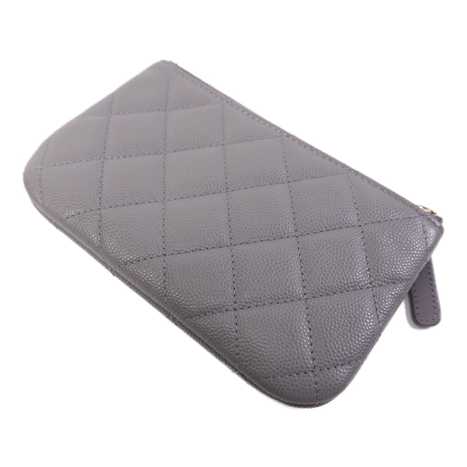 CHANEL 牛皮皮革Pouch金扣手拿包