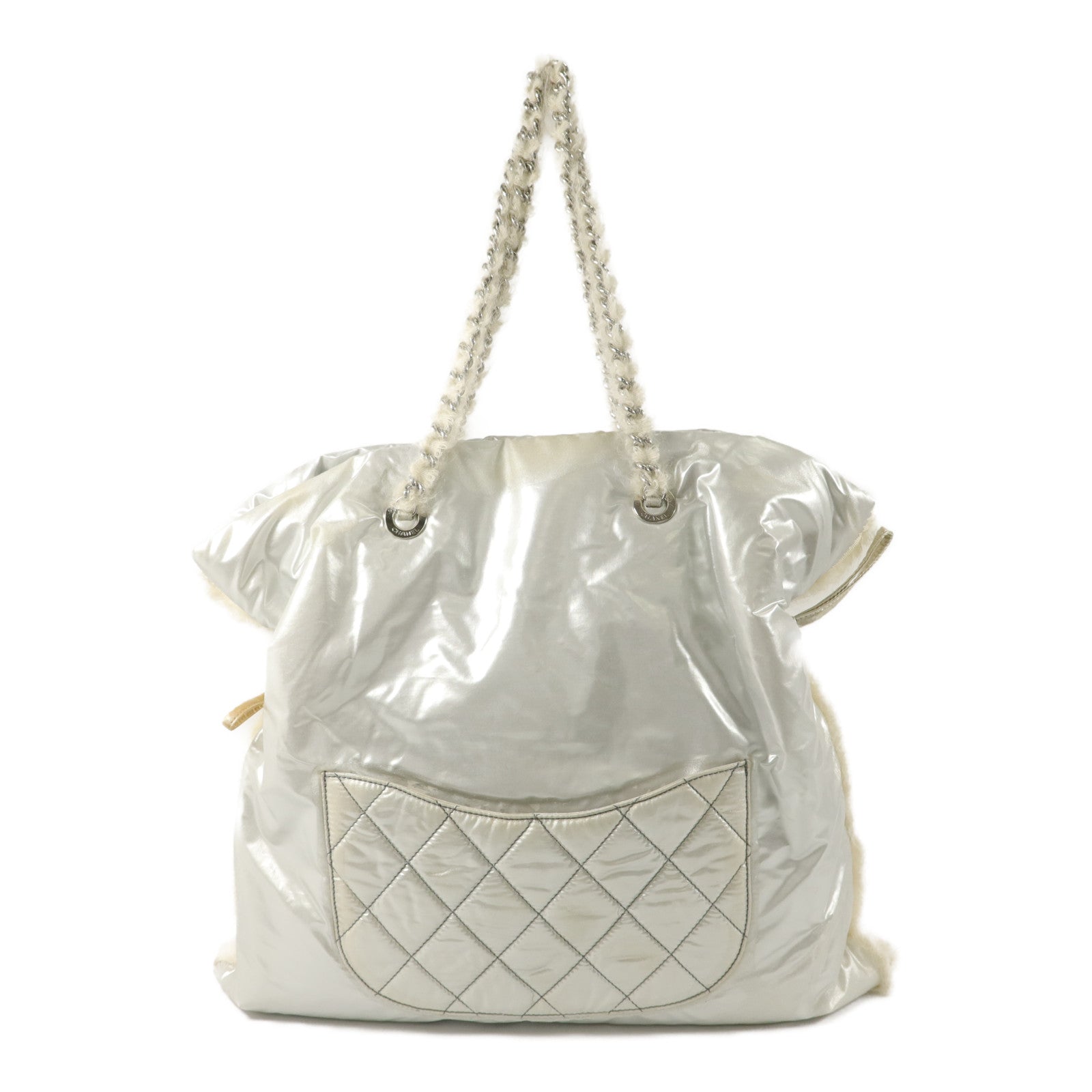 CHANEL Vinyl/Mohair CC Bonbons Tote手挽袋