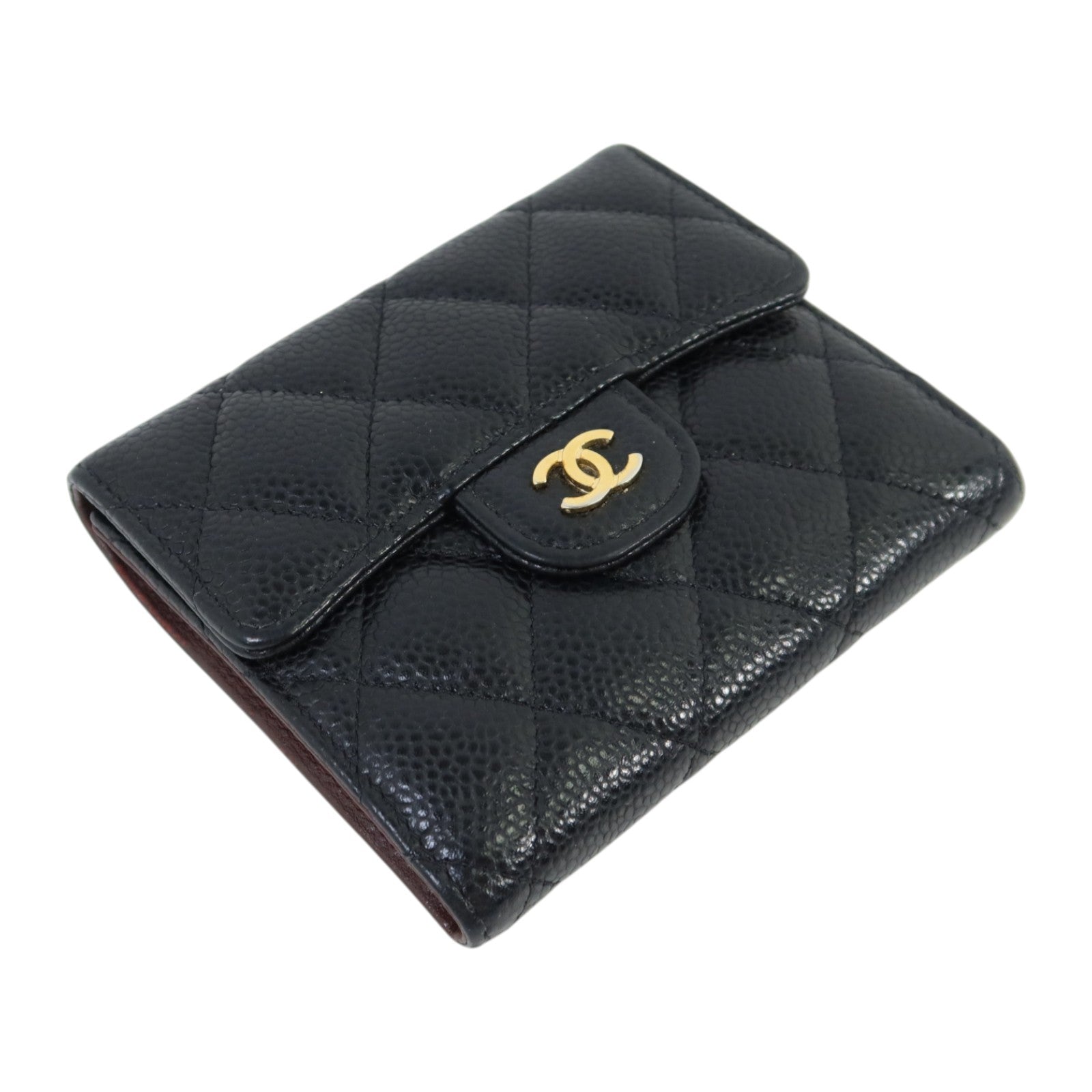 CHANEL 牛皮皮革Classic Flag Wallet金扣錢包