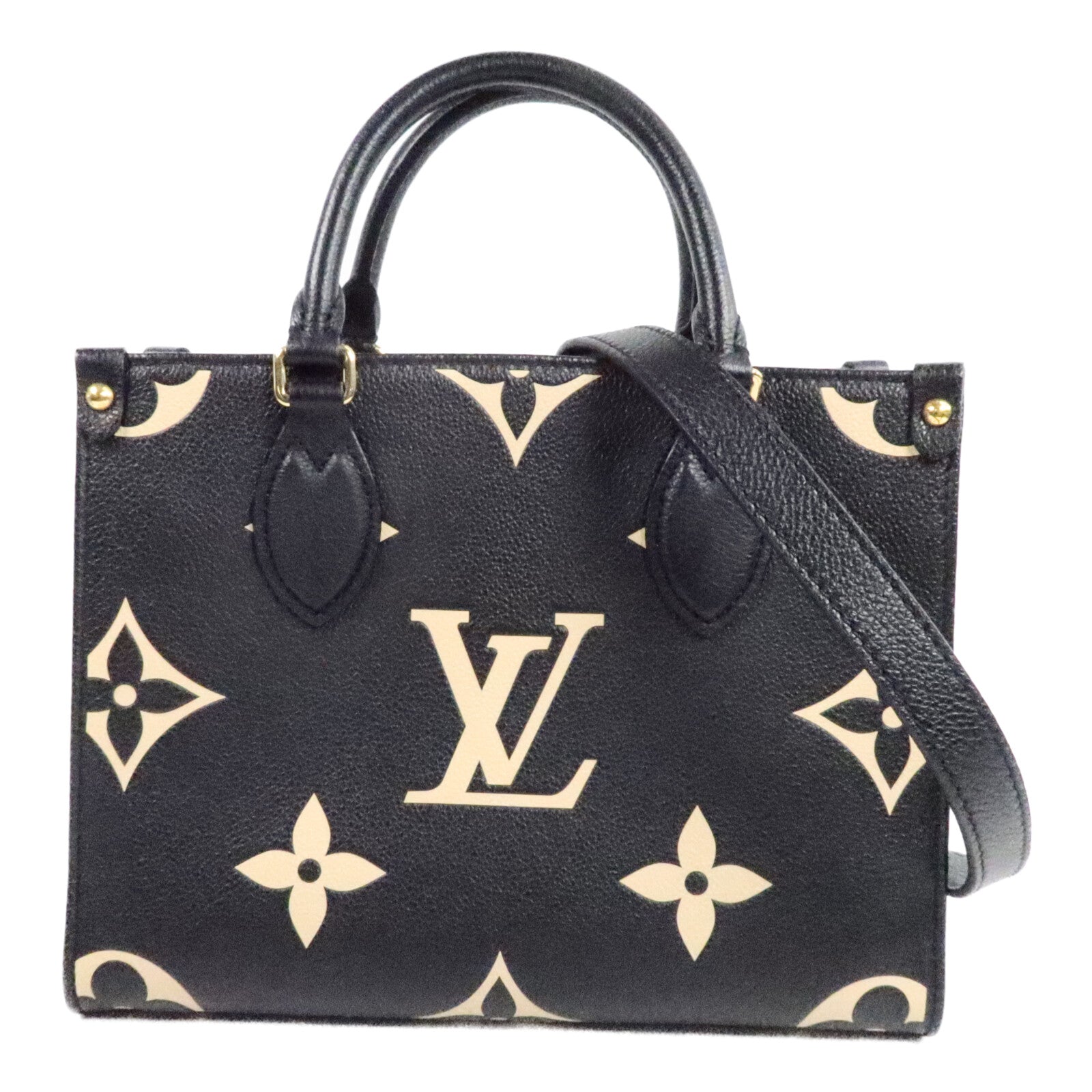 LOUIS VUITTON Monogram Empreinte On The Go PM金扣手挽肩背兩用袋