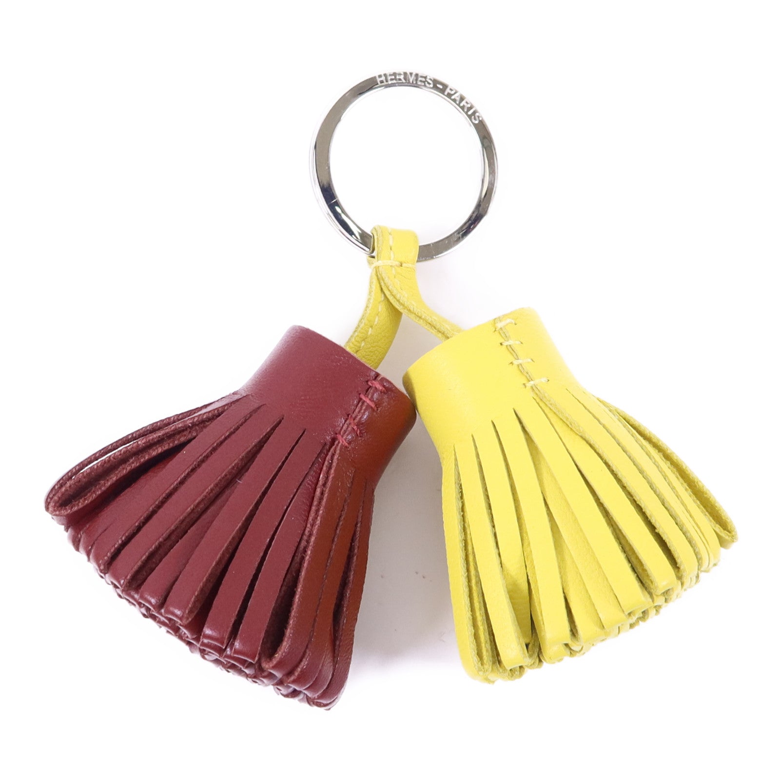 HERMES Swift皮革Carmen Key Ring銀扣鑰匙圈