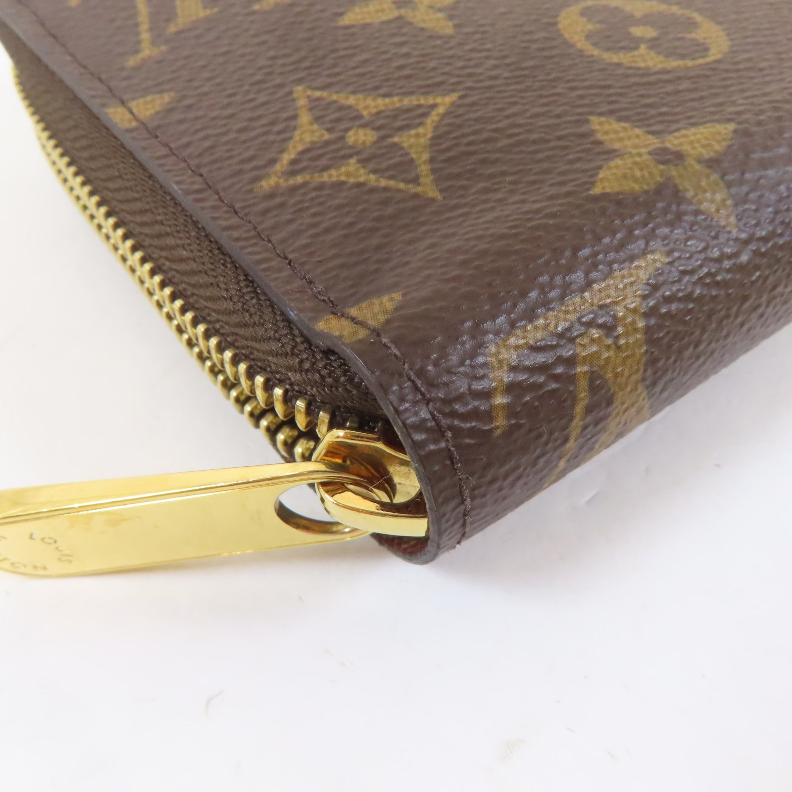 LOUIS VUITTON Monogram Zipper Long Wallet金扣長錢包啡色