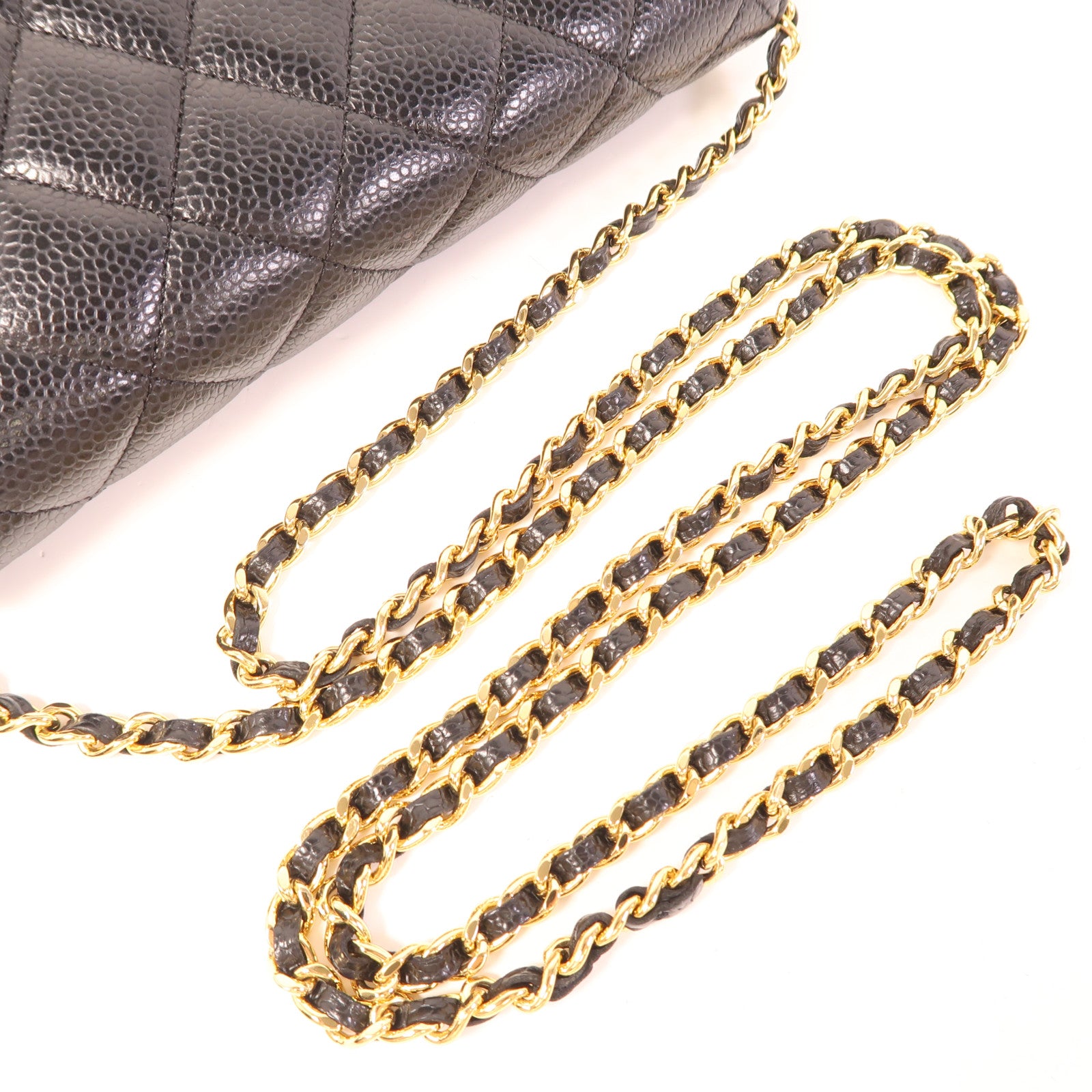 CHANEL 牛皮皮革WOC Wallet On Chain金扣鏈帶肩背袋