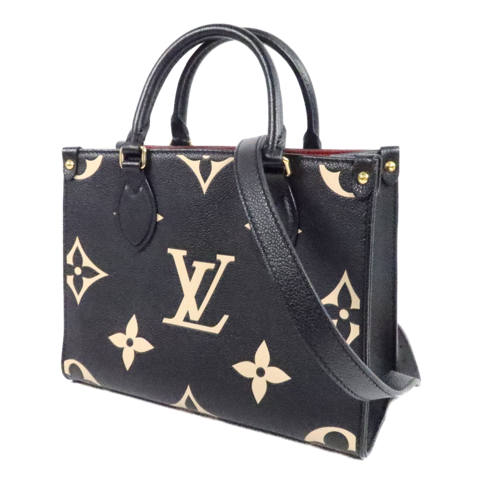 LOUIS VUITTON Monogram Empreinte On The Go PM金扣手挽肩背兩用袋