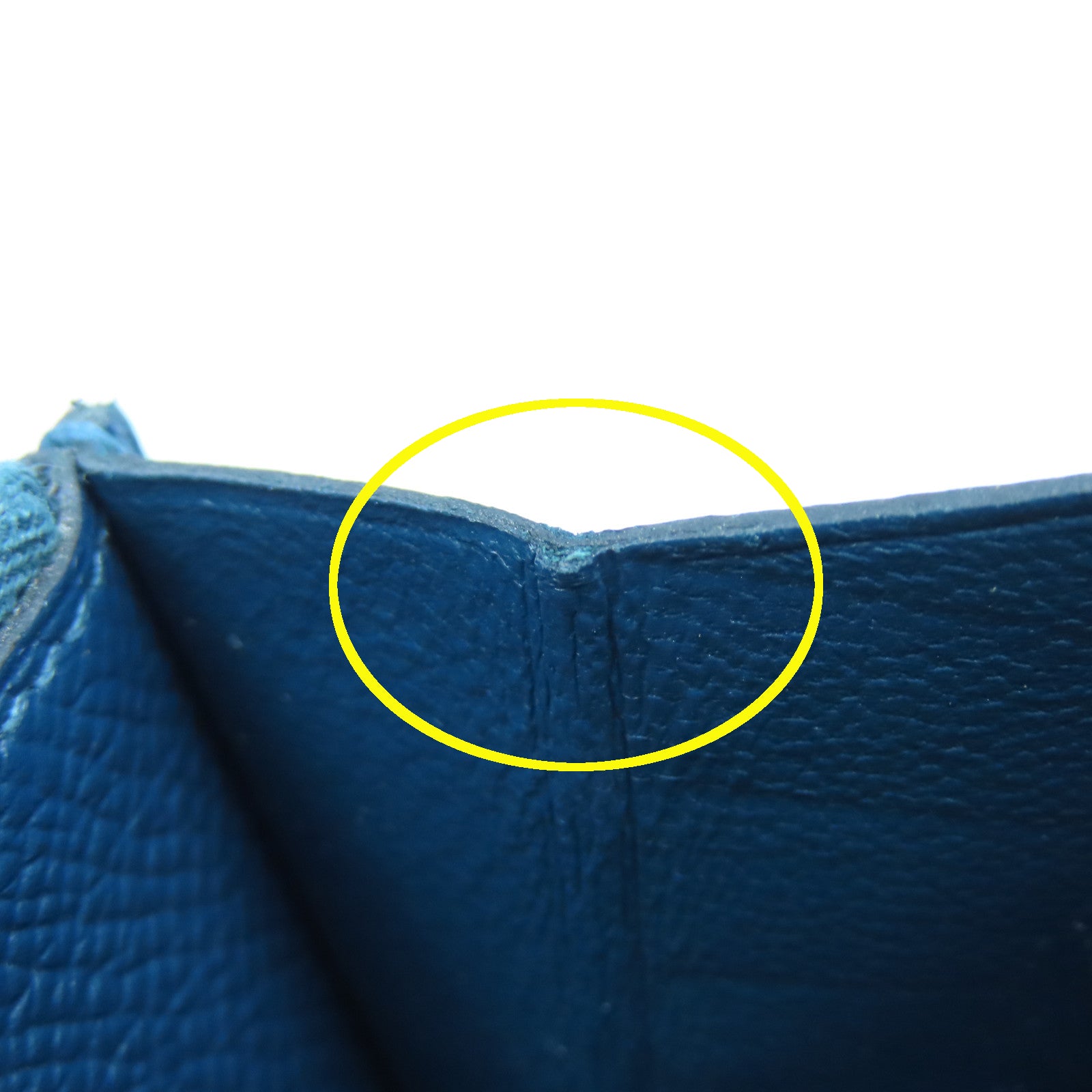 HERMES Epsom皮革Kelly Wallet银扣长钱包Colvert蓝色