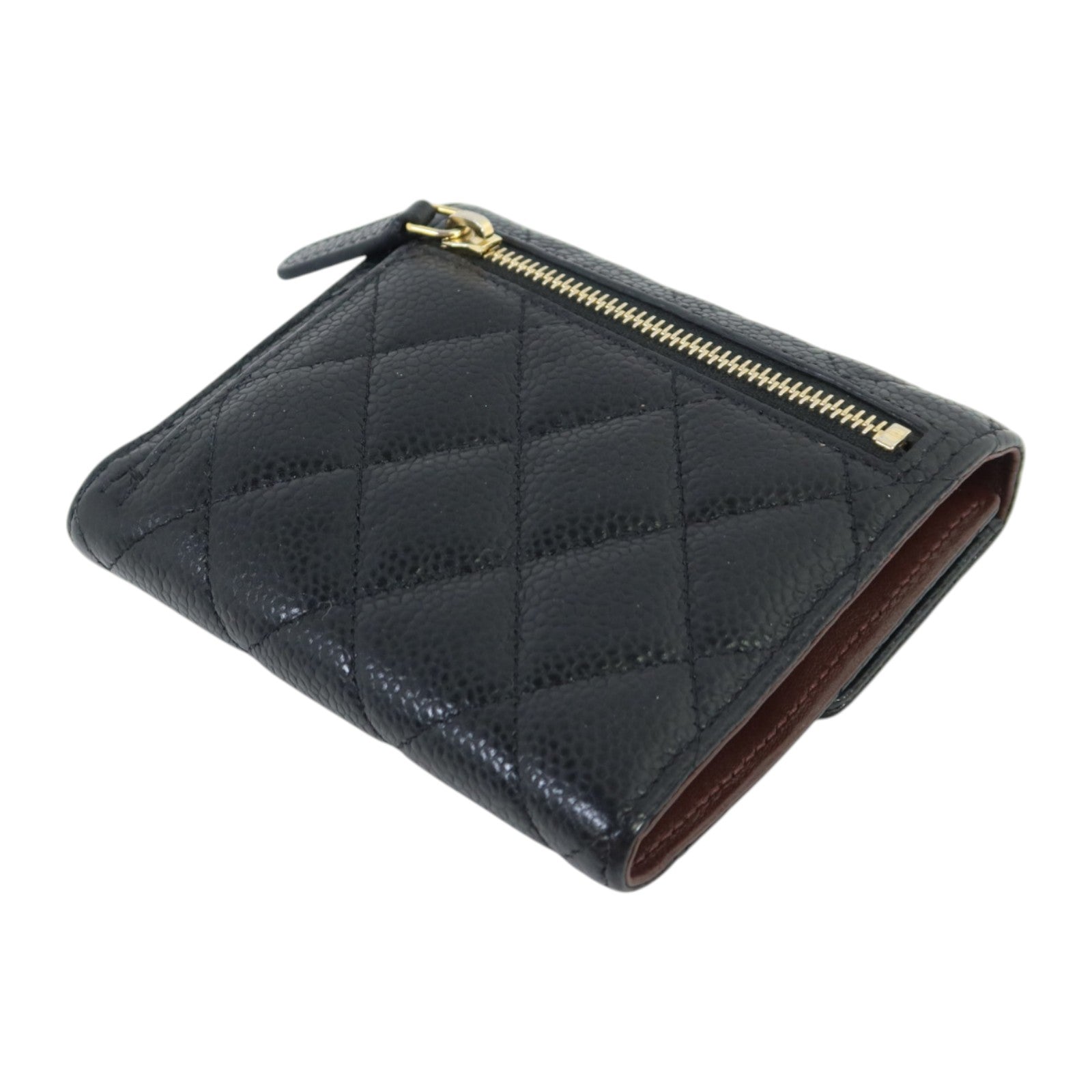 CHANEL 牛皮皮革Classic Flag Wallet金扣錢包