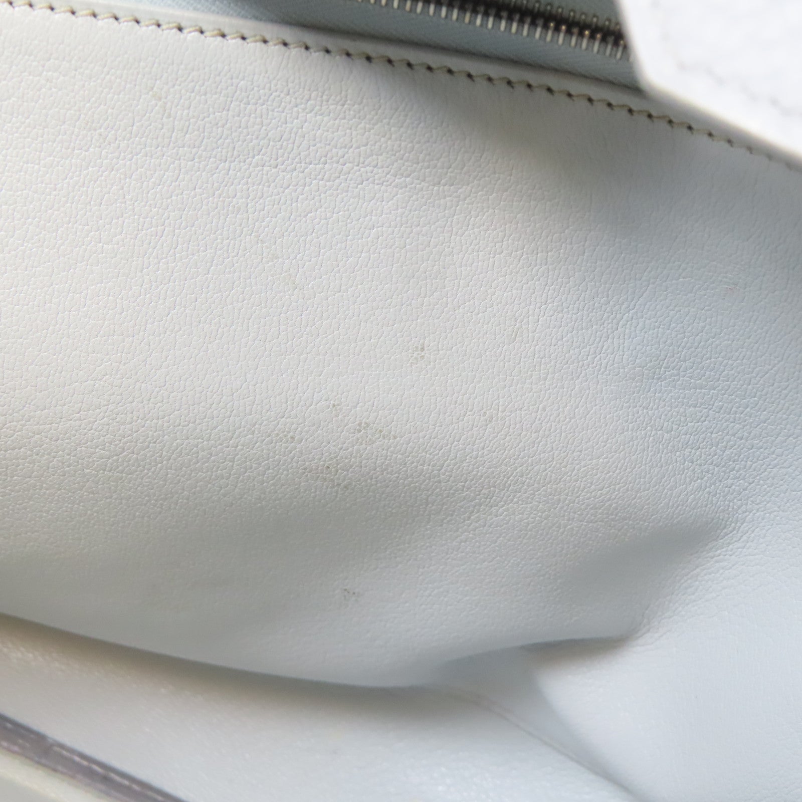HERMES Clemence皮革Birkin 40銀扣手挽袋淺灰色