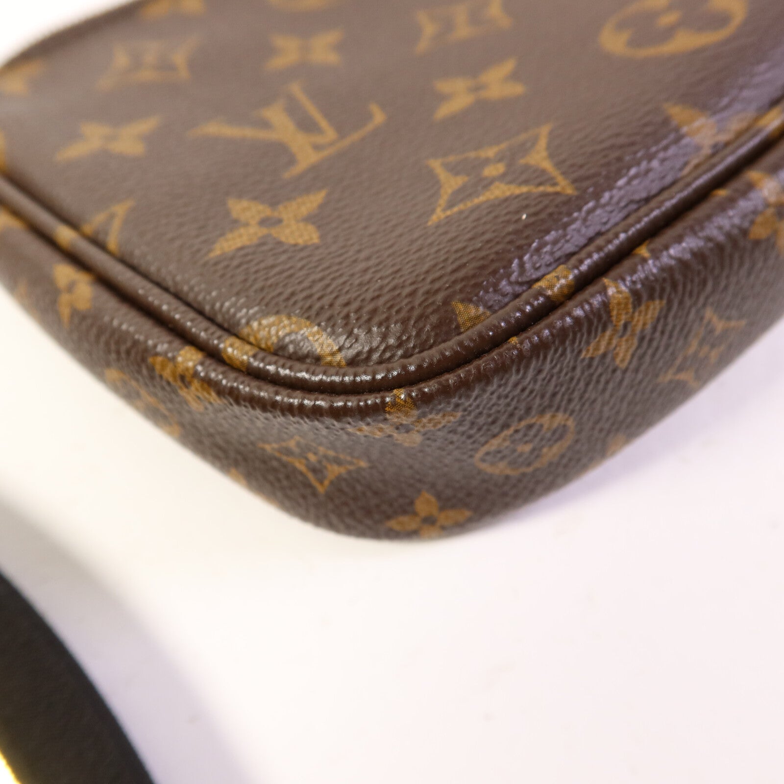 LOUIS VUITTON Monogram Multi Pochette Accessoires金扣手挽肩背兩用袋棕色