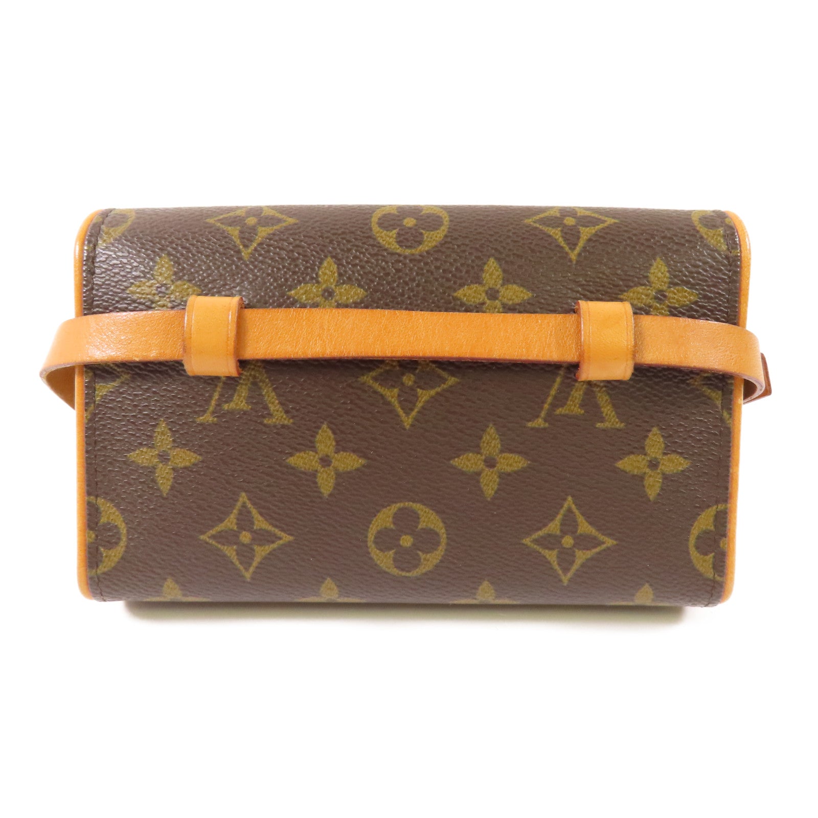 LOUIS VUITTON Monogram Pochette Florentine XS金扣腰包棕色