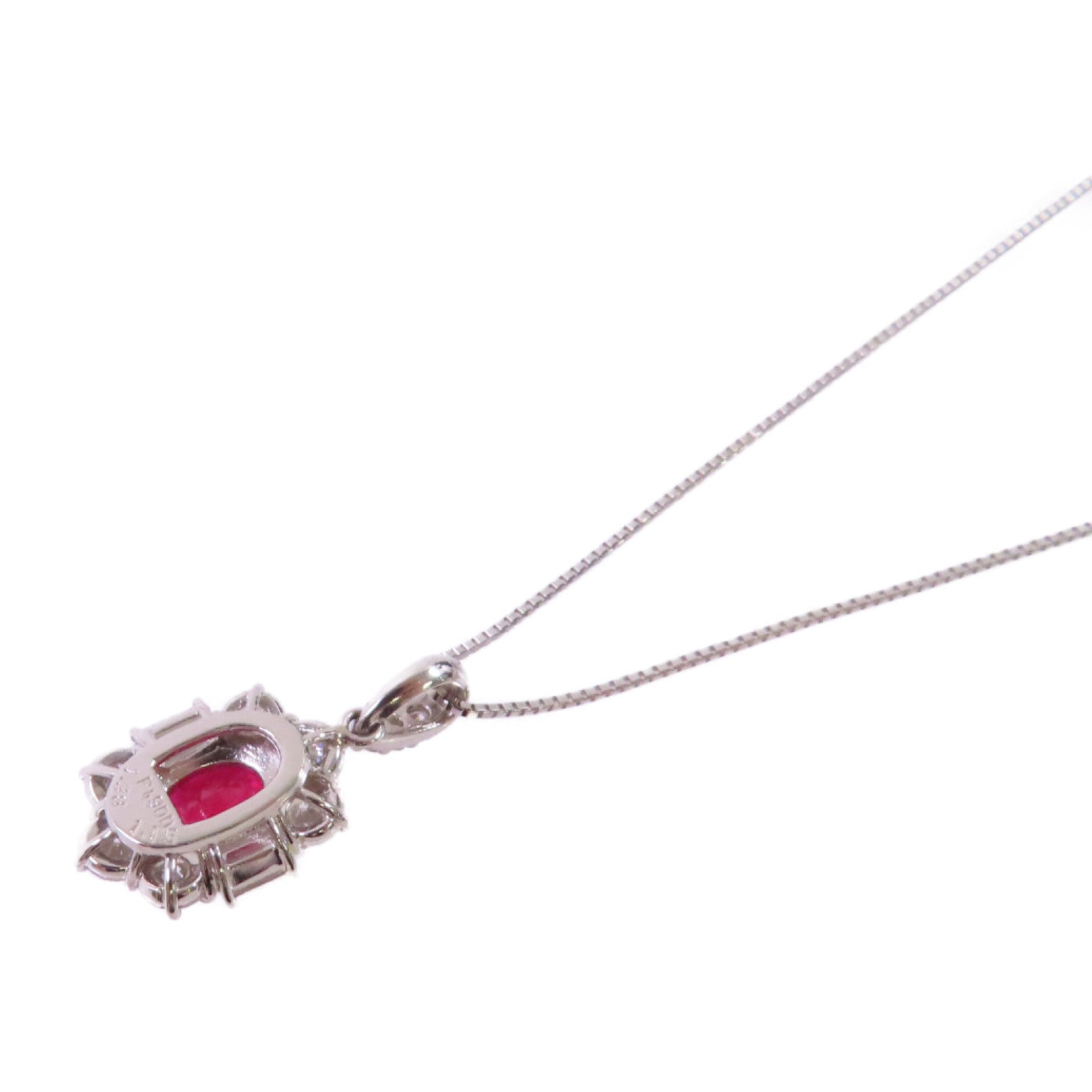 JEWELRY PT850鉑金/1.38ct紅寶石/1.15ct鑽石Ruby/Diamond Necklace項鏈