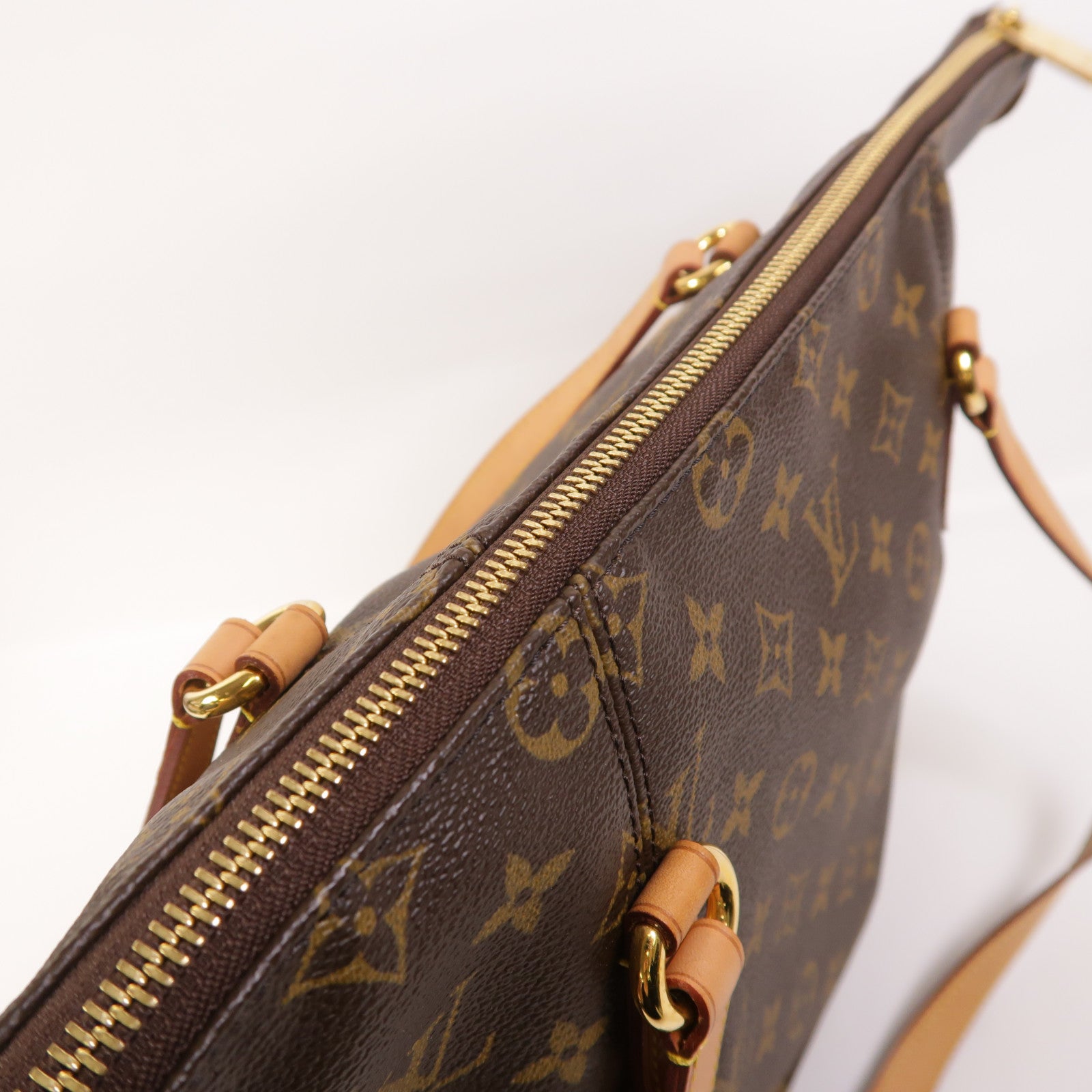 LOUIS VUITTON Monogram Totally PM金扣肩背袋/手挽袋棕色