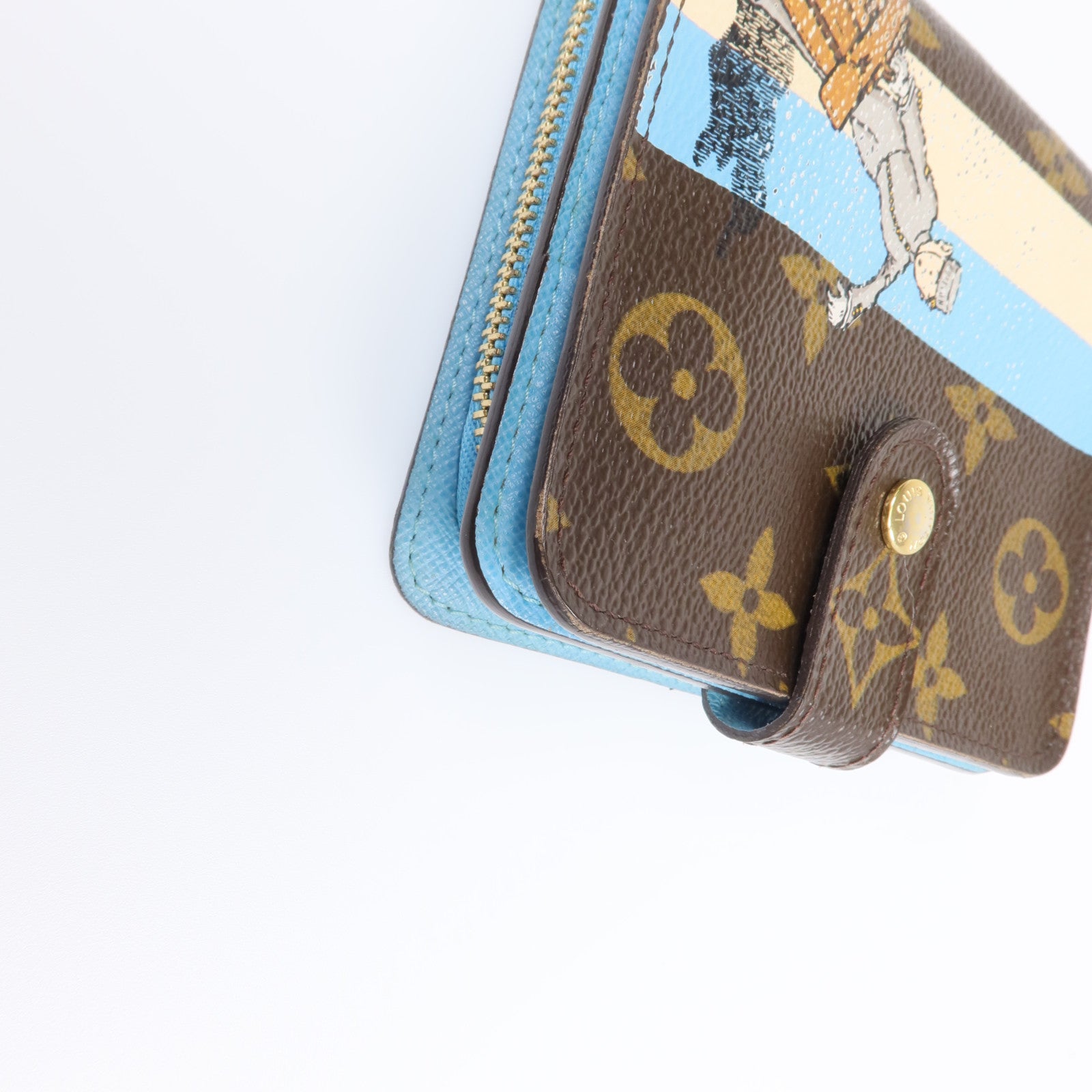 LOUIS VUITTON Monogram Groom Compact Zip Wallet金扣錢包
