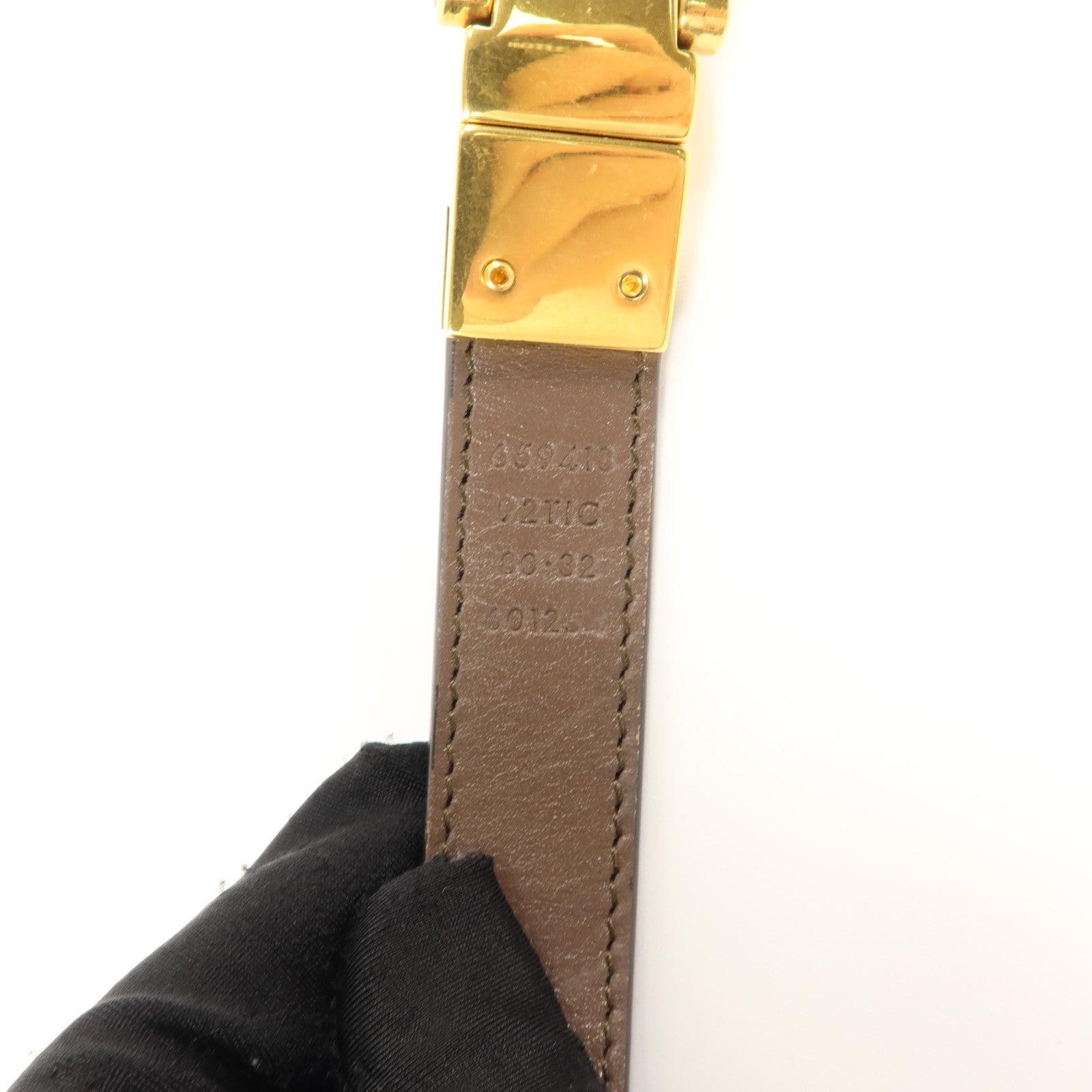 GUCCI 塗層帆布GG Marmont Reversible Belt 80cm皮帶