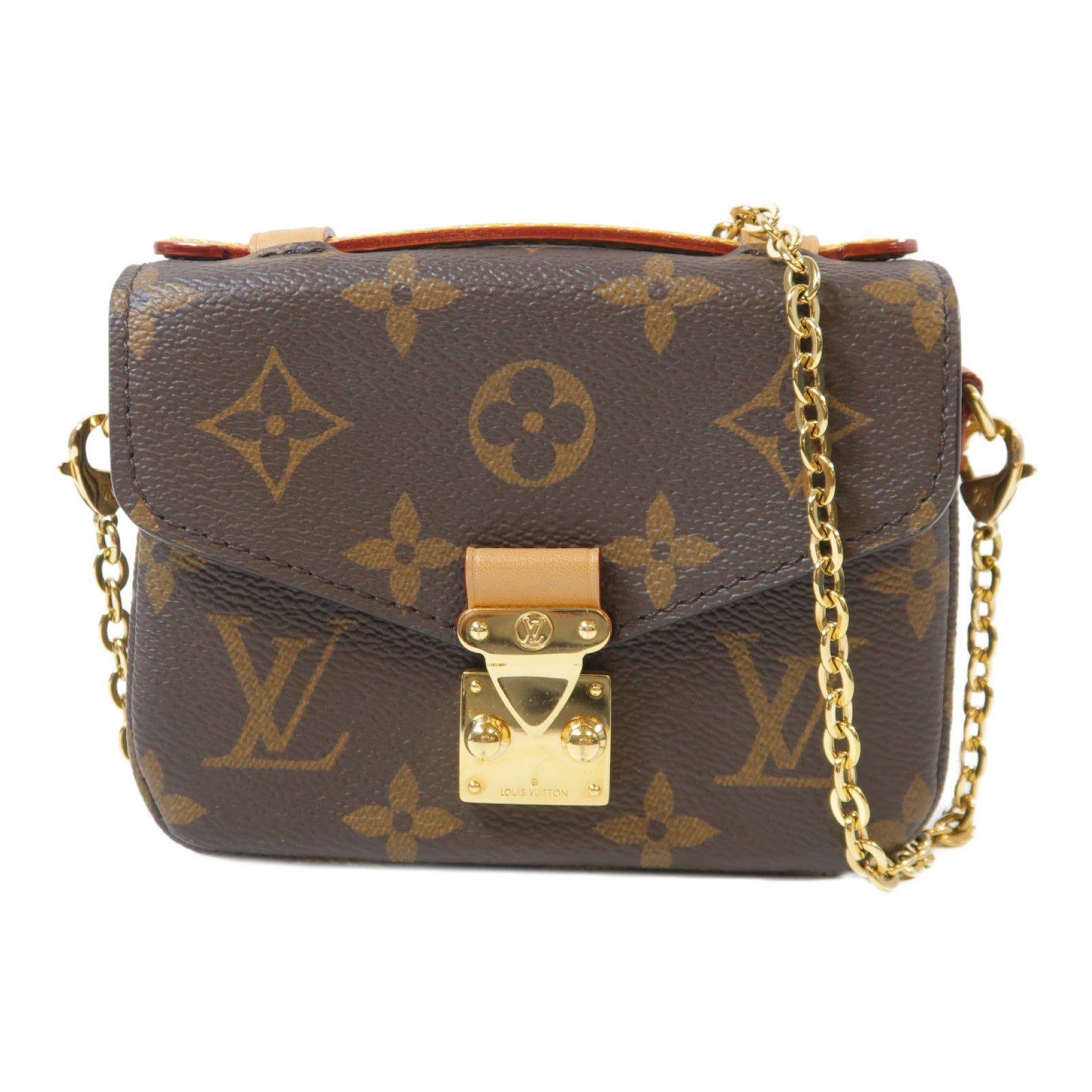 LOUIS VUITTON Monogram Micro Meltis金扣鏈帶肩背袋啡色