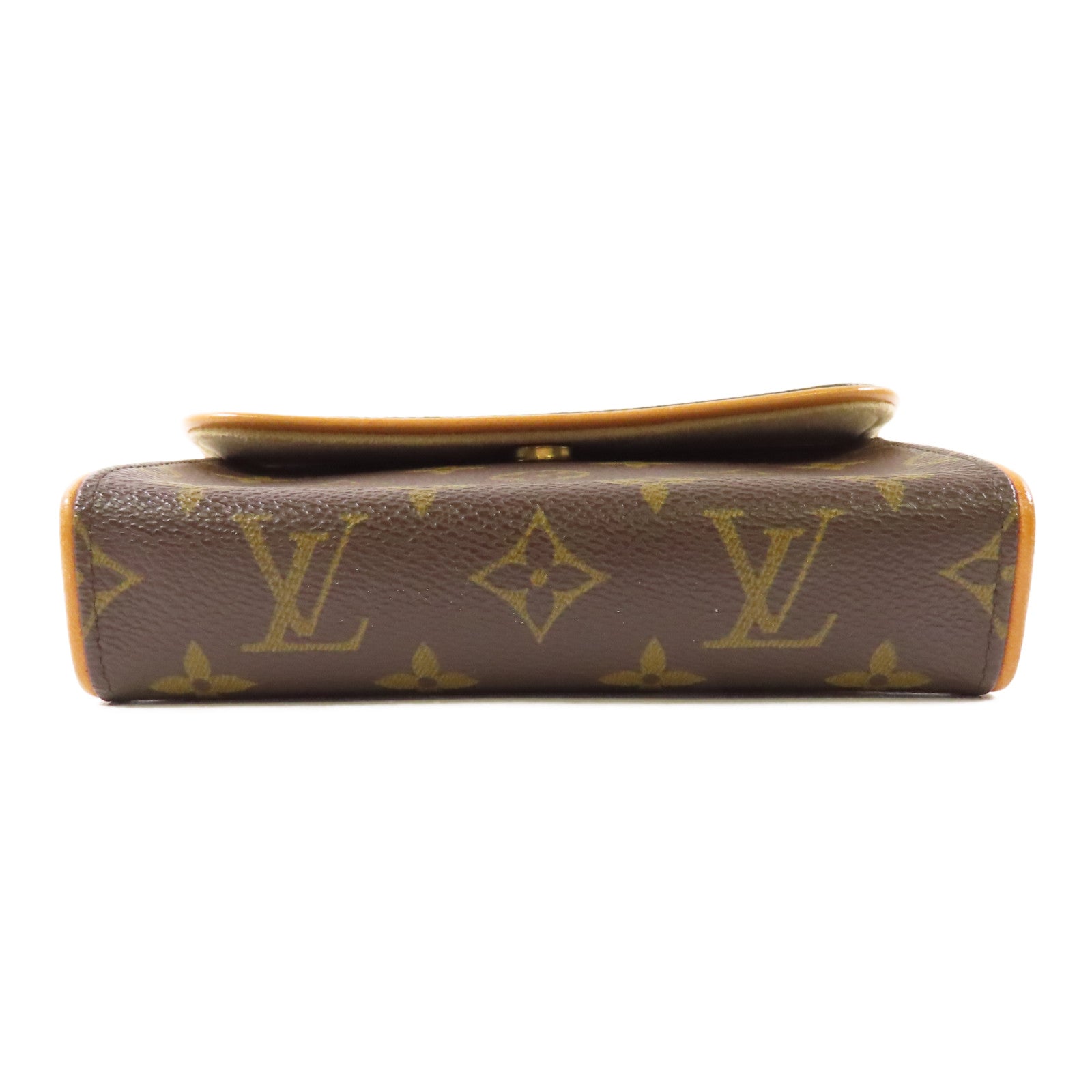 LOUIS VUITTON Monogram Pochette Florentine XS金扣腰包棕色
