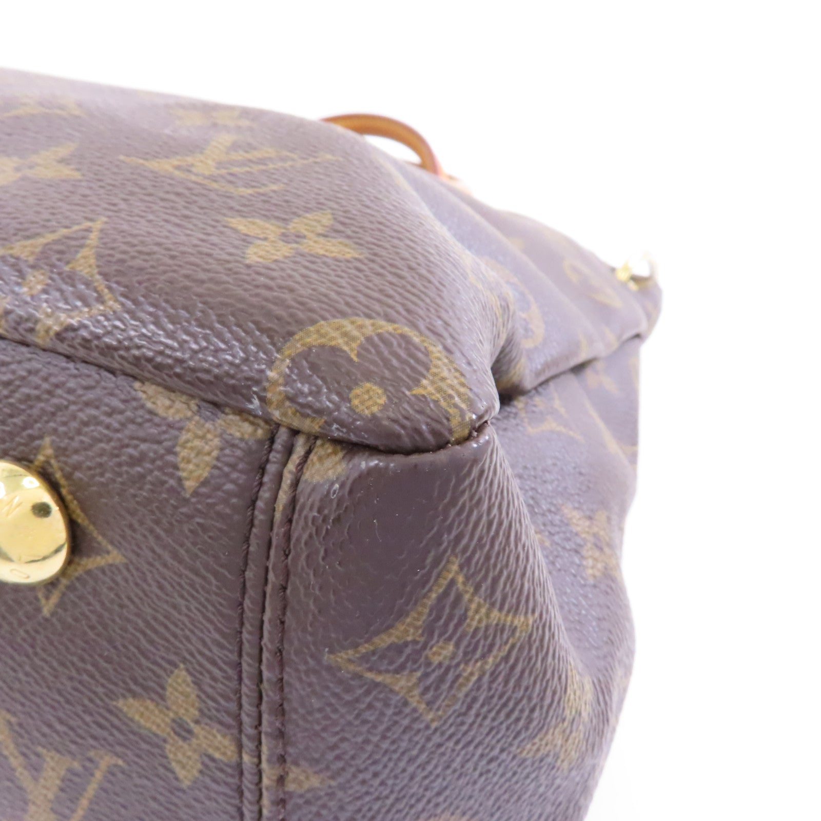 LOUIS VUITTON 【激減優惠】Monogram Pallas MM金扣手挽肩背兩用袋啡色/紅色
