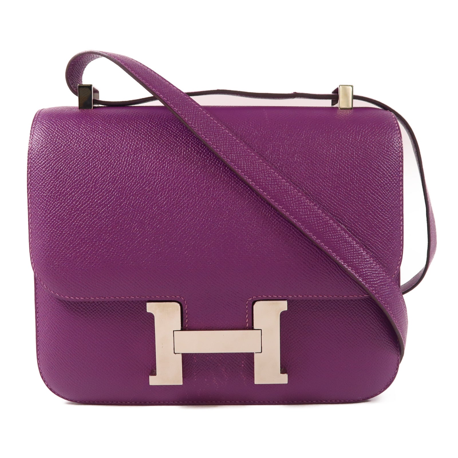 HERMES【激減優惠】 Epsom皮革Constance 24銀扣肩背袋Anemone