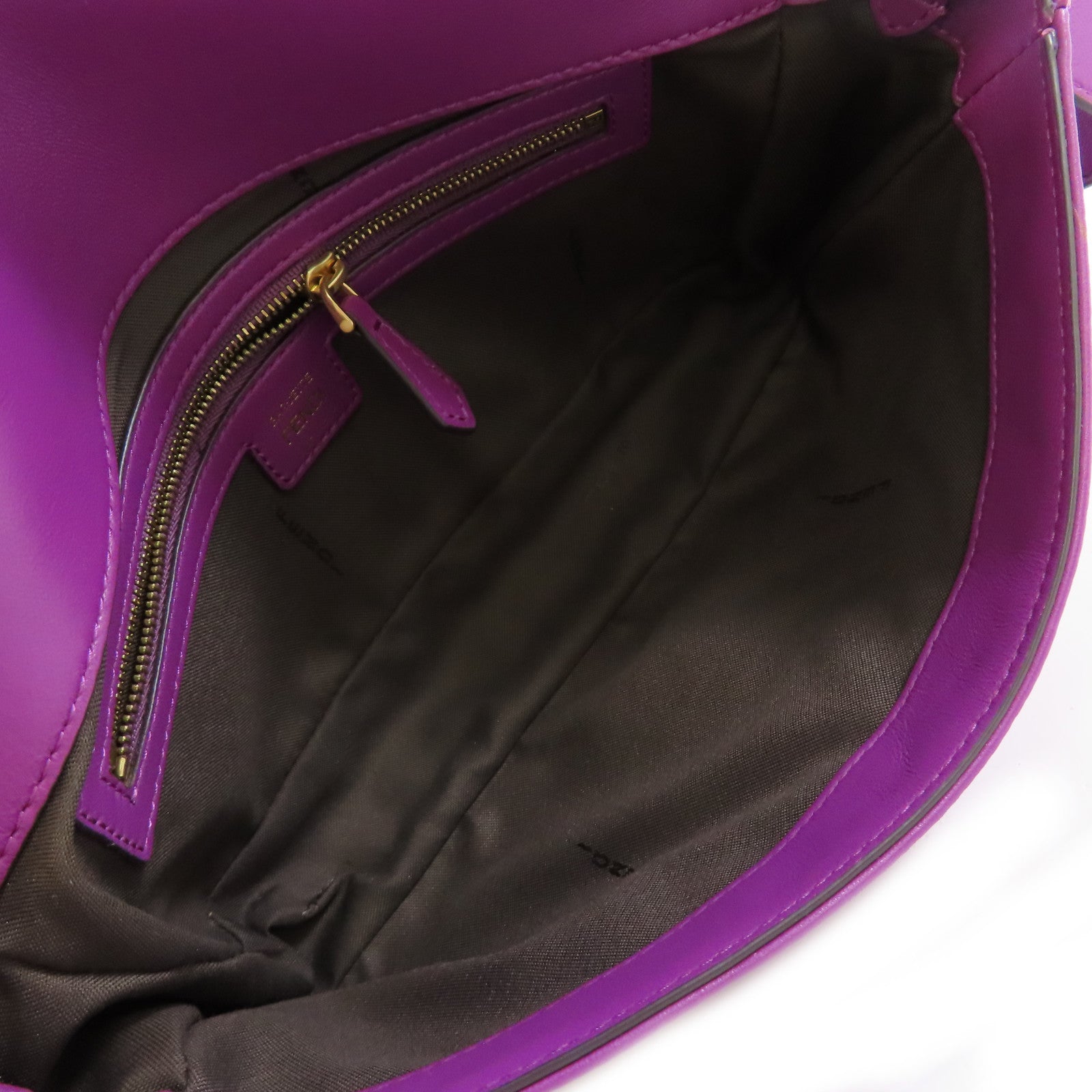 FENDI 牛皮皮革Baguette FF 2way Shoulder Bag金扣手挽肩背兩用袋紫色