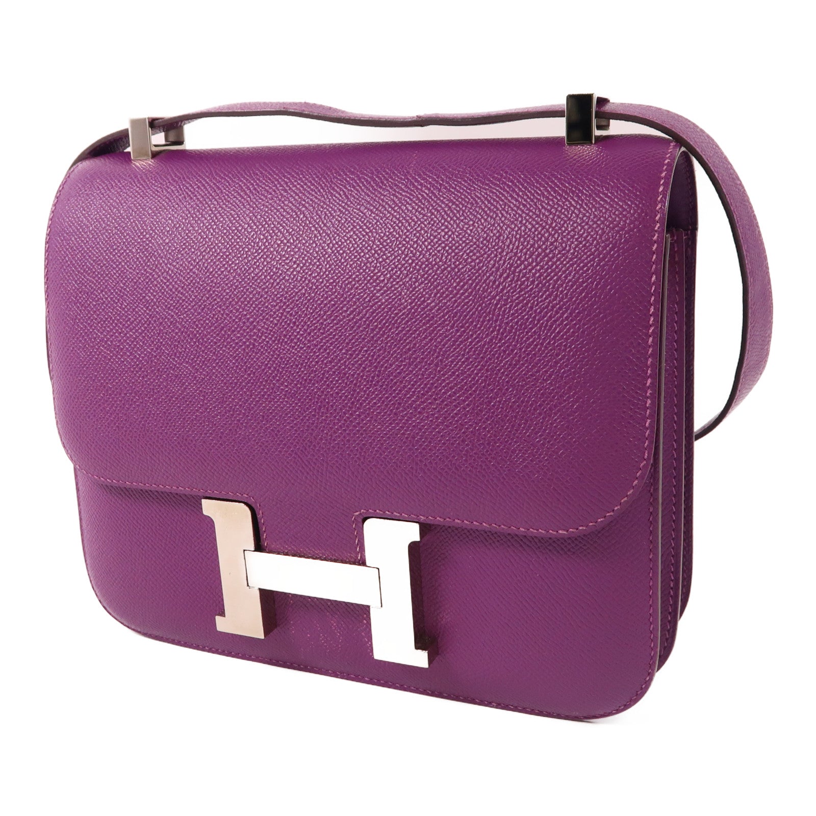 HERMES【激減優惠】 Epsom皮革Constance 24銀扣肩背袋Anemone