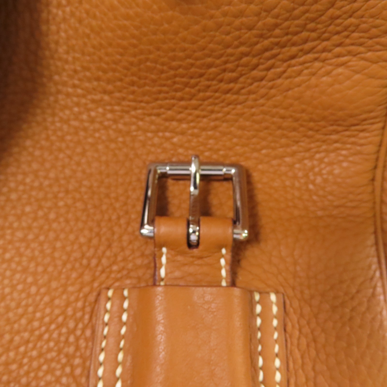 HERMES Clemence皮革Pursangle 31銀扣手挽袋Gold