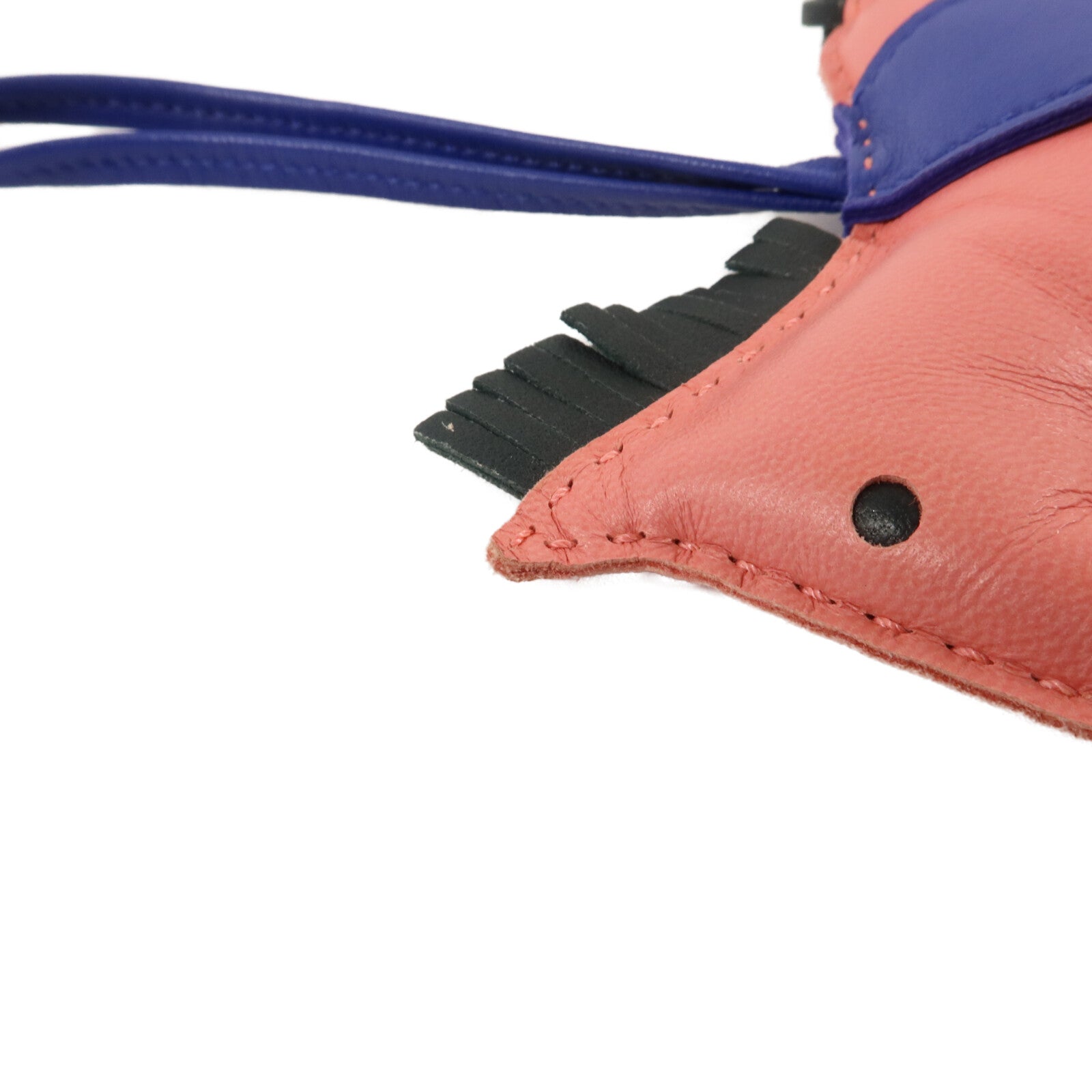 HERMES Milo皮革Rodeo MM掛飾Rose Azalee/Bleu Electrique/Vert Cypress