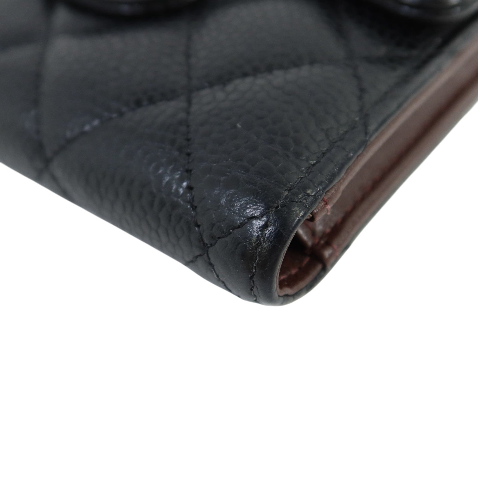 CHANEL 牛皮皮革Classic Flag Wallet金扣錢包