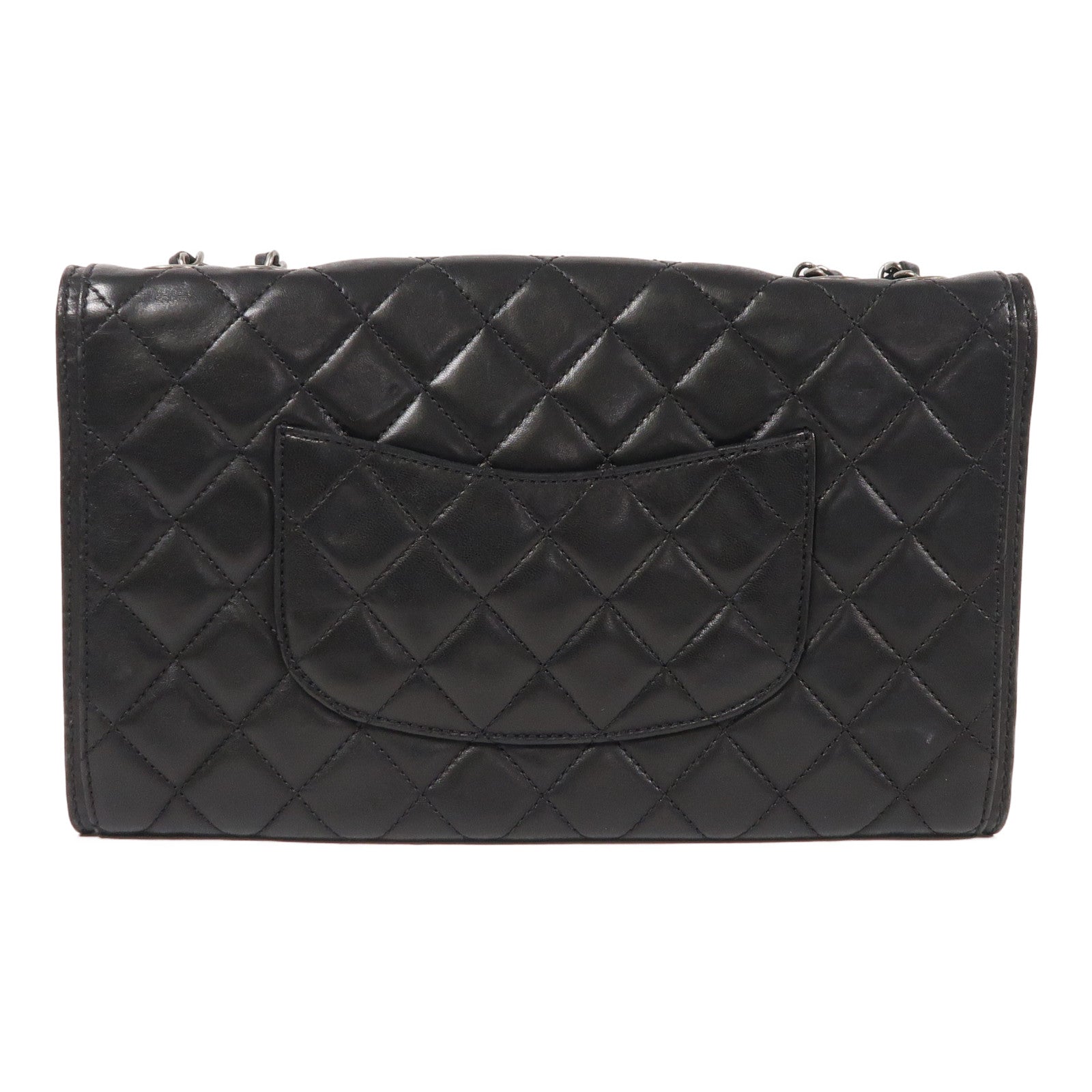 CHANEL 羊皮皮革Chain Shoulder Bag銀扣肩背袋