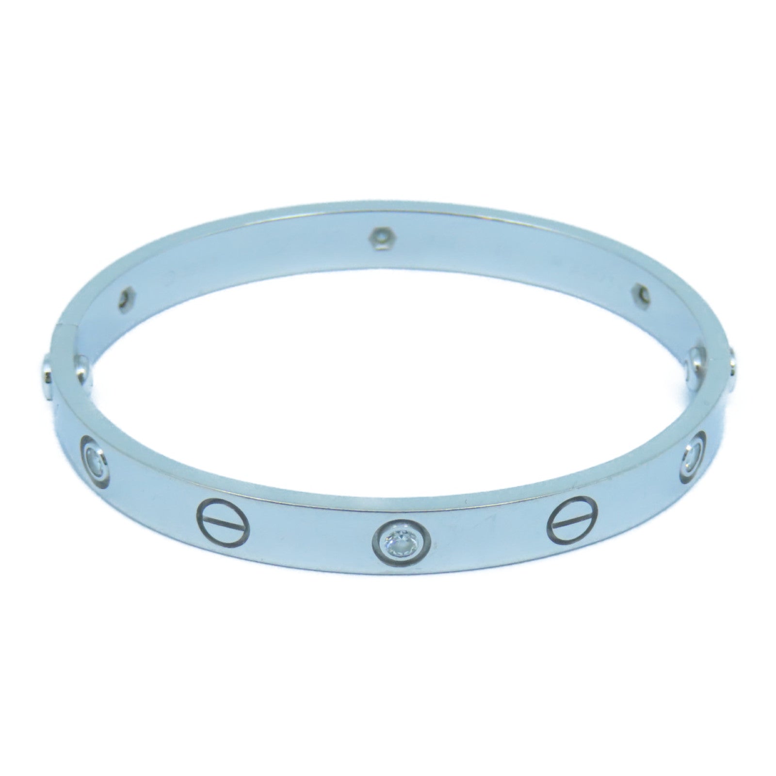 CARTIER 18K白金Love Blaceret手链