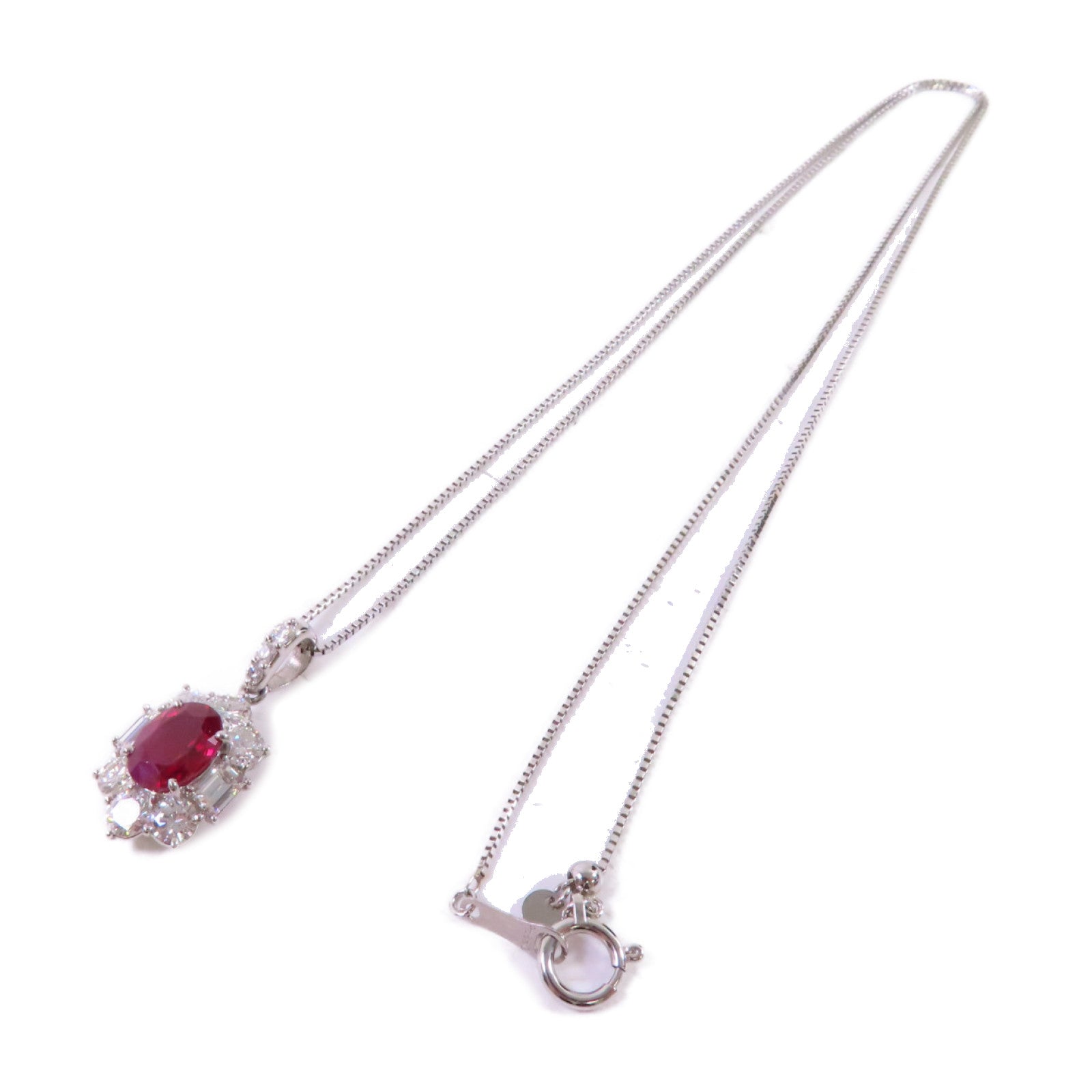 JEWELRY PT850鉑金/1.38ct紅寶石/1.15ct鑽石Ruby/Diamond Necklace項鏈
