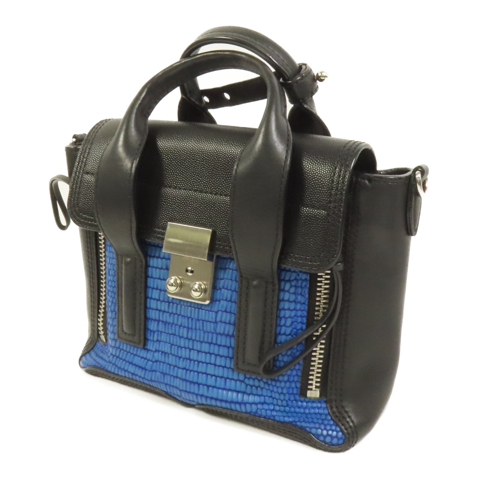 3.1 Phillip Lim 牛皮皮革Mini Pashli銀扣手挽肩背兩用袋