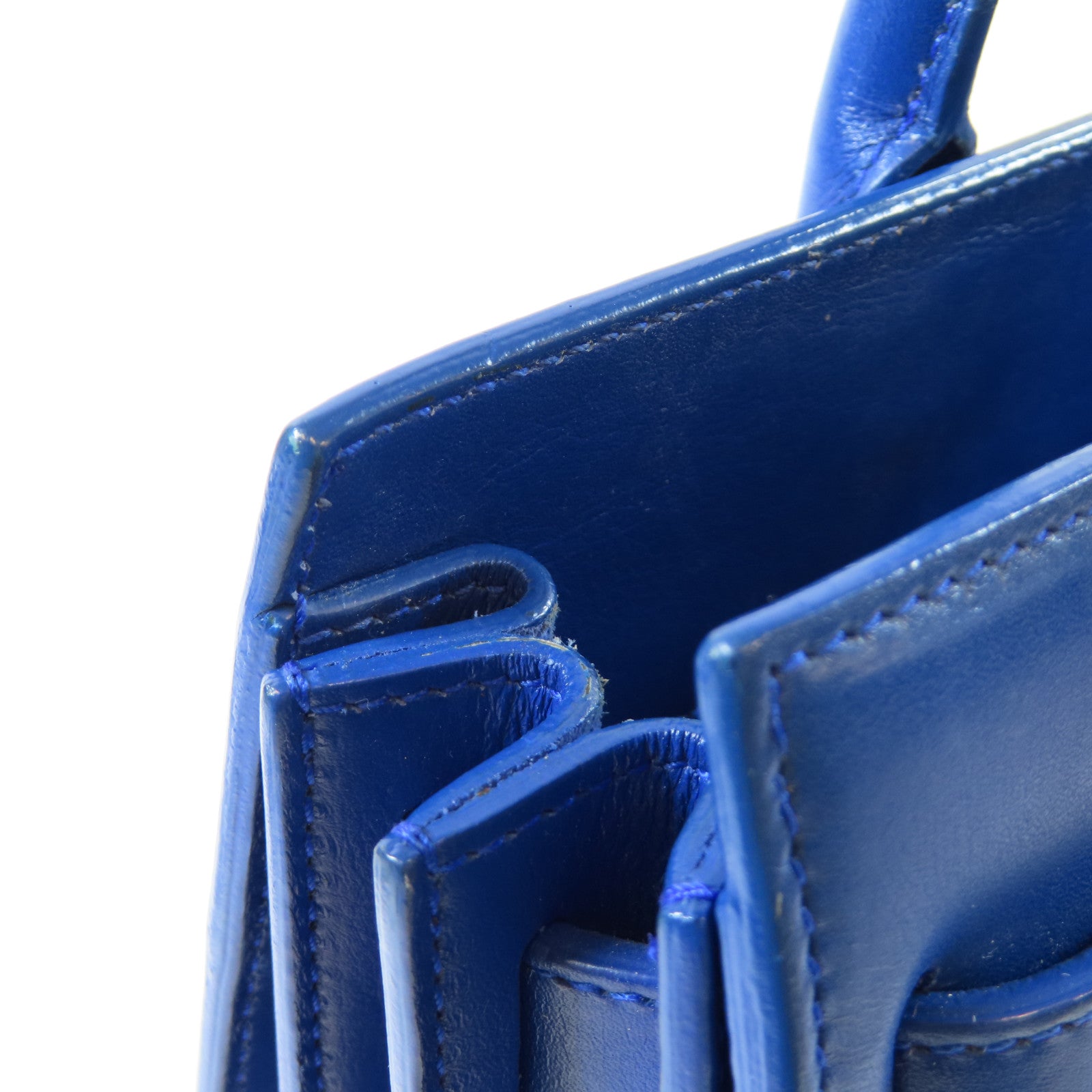 YVES SAINT LAURENT 牛皮皮革2 Way Shoulder Bag金扣手挽肩背兩用袋藍色